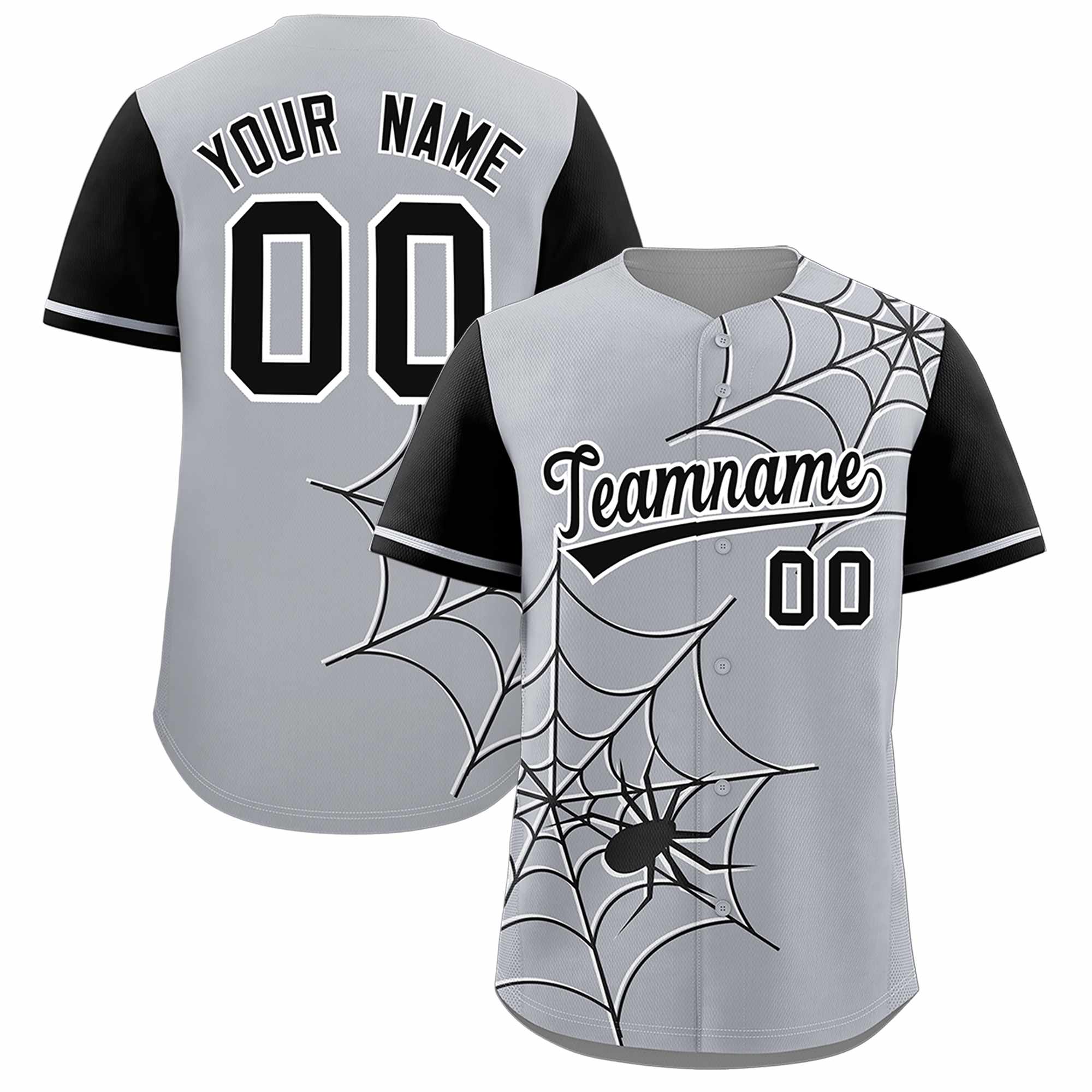Benutzerdefiniertes Spinnennetz-Muster, Raglanärmel, authentisches Baseball-Trikot
