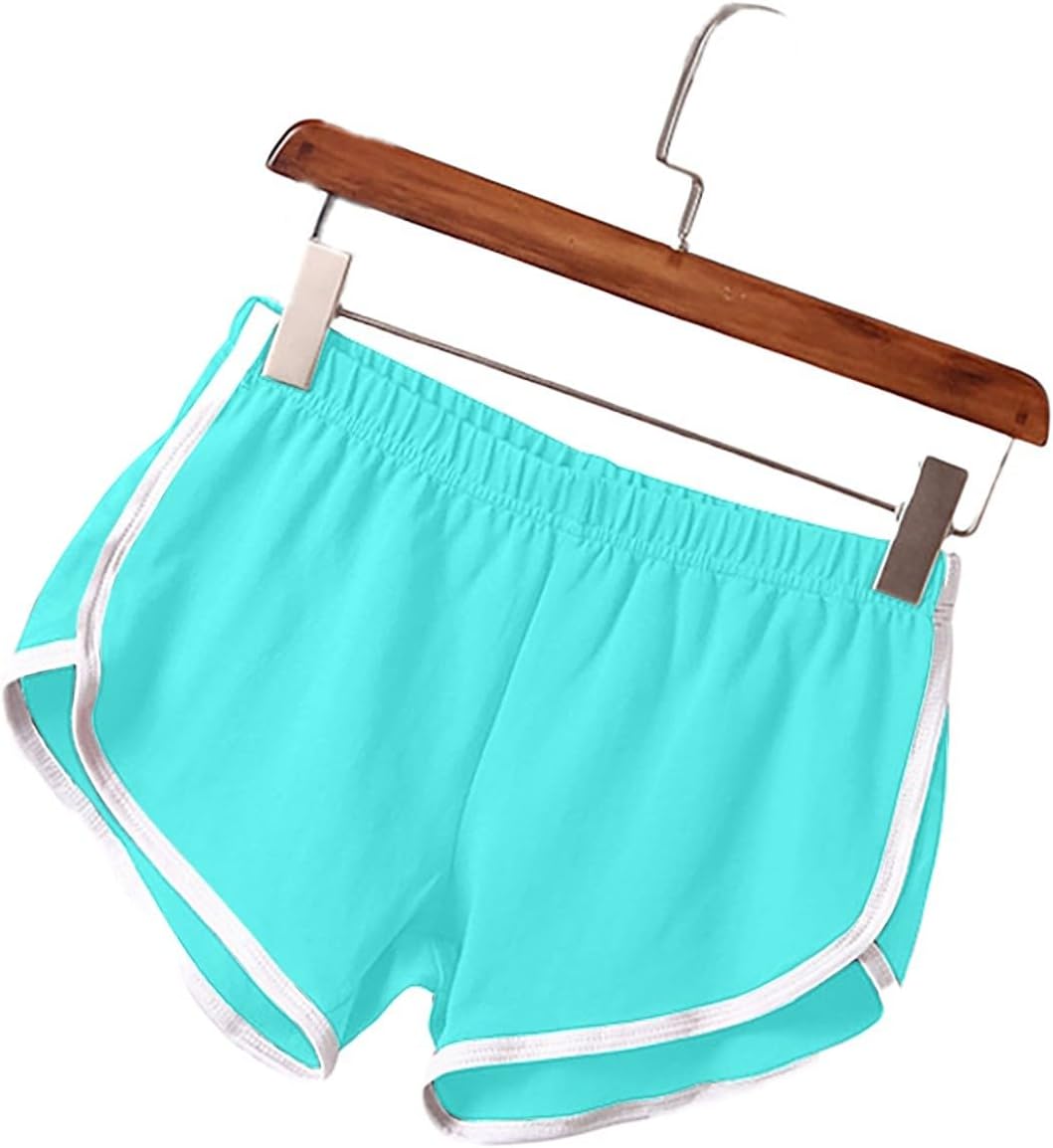 Athletic Shorts for Women 3 Packs Elastic Waist Color Block Lounge Yoga Shorts Comfy Running Biker Workout Shorts