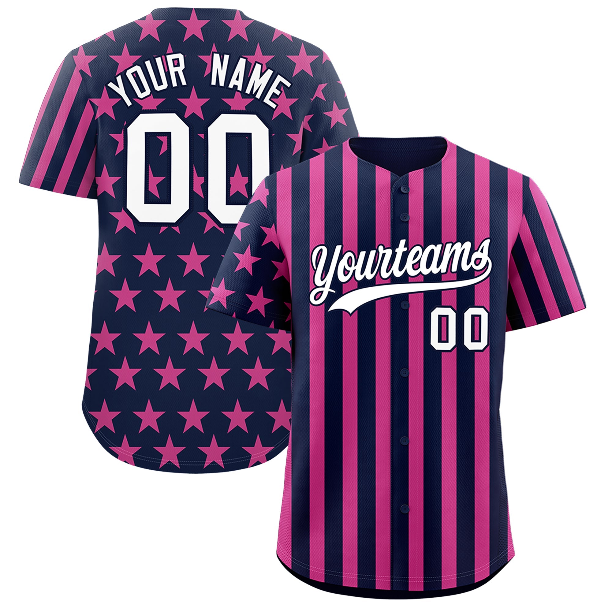 Benutzerdefiniertes Graffiti-Muster-Baseball-Trikot mit amerikanischer Flagge