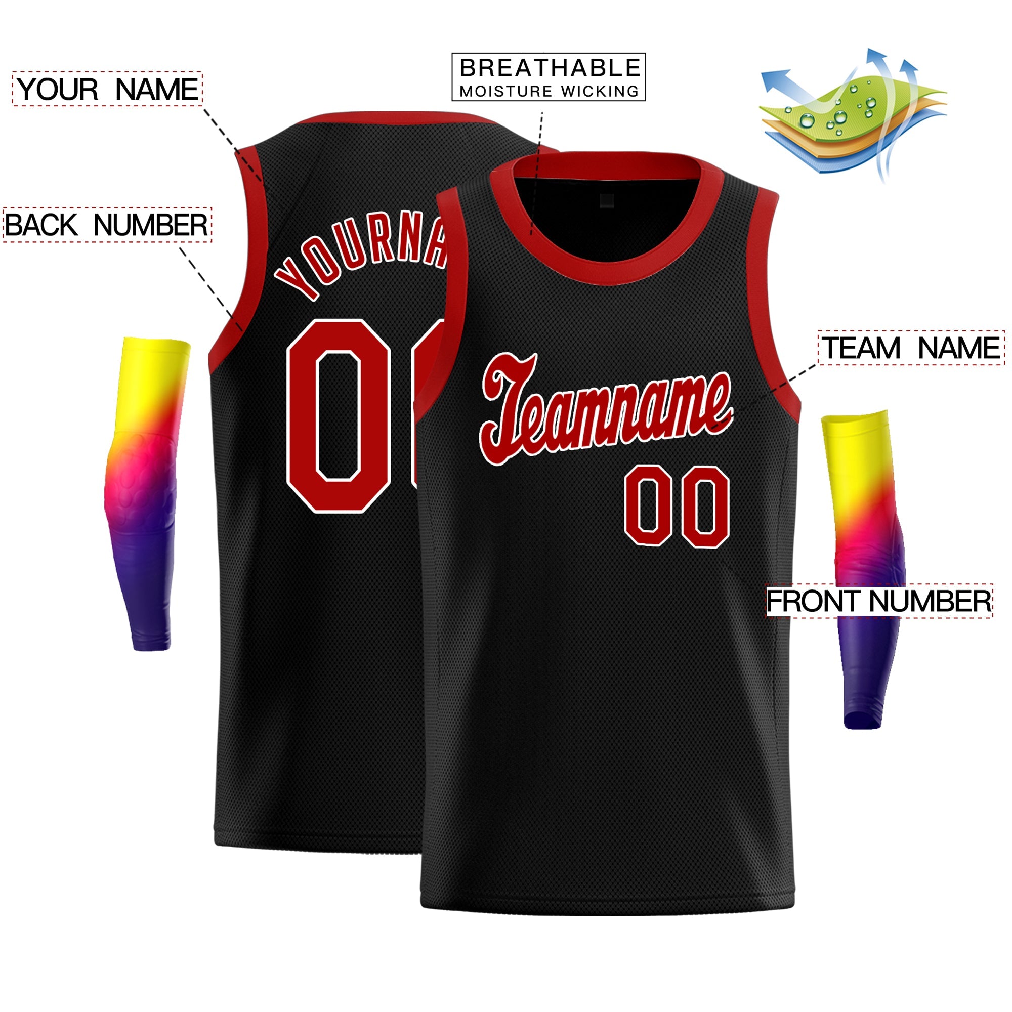 Custom Classic Tops Herren-Freizeit-Basketballtrikot