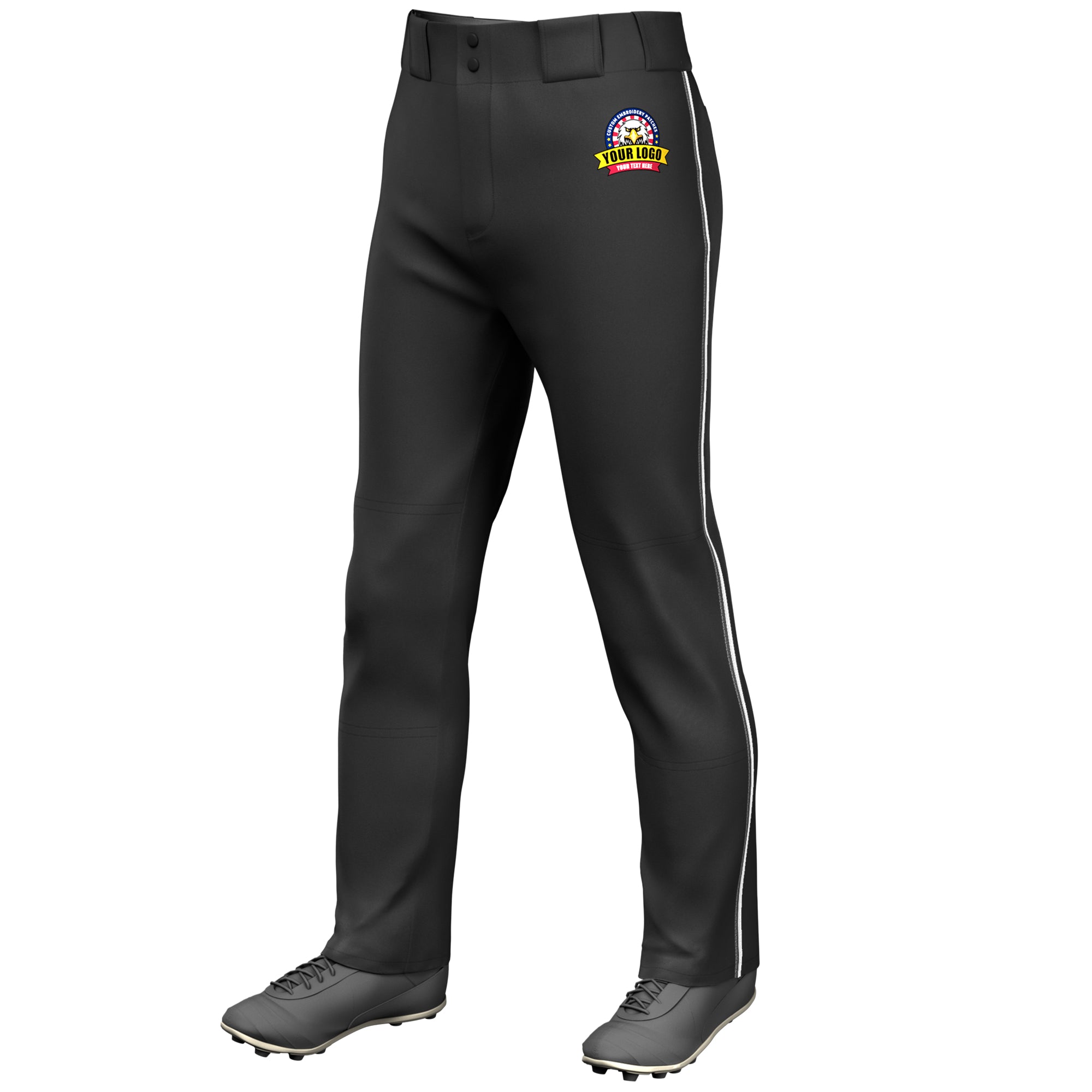 Custom Dark Gray-White Classic Fit Stretch Practice Loose-fit Baseball Pants