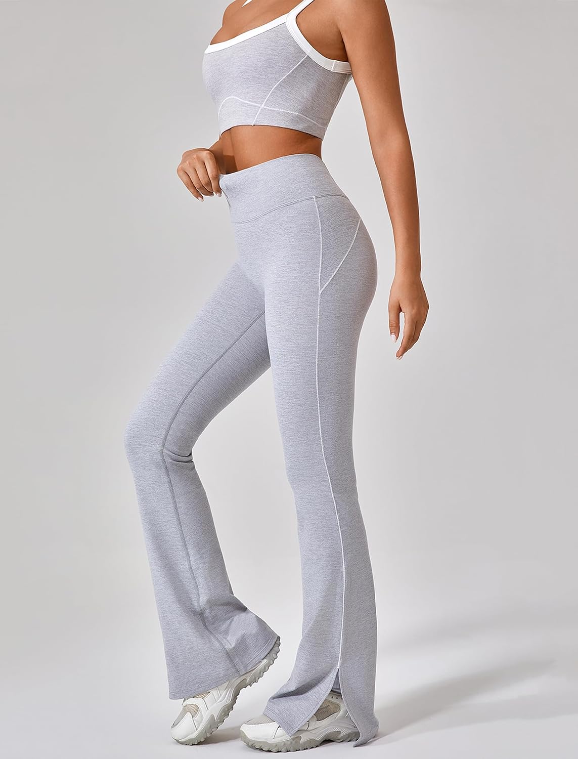Women's Contrast Trim Sports Bra and Leggings Set