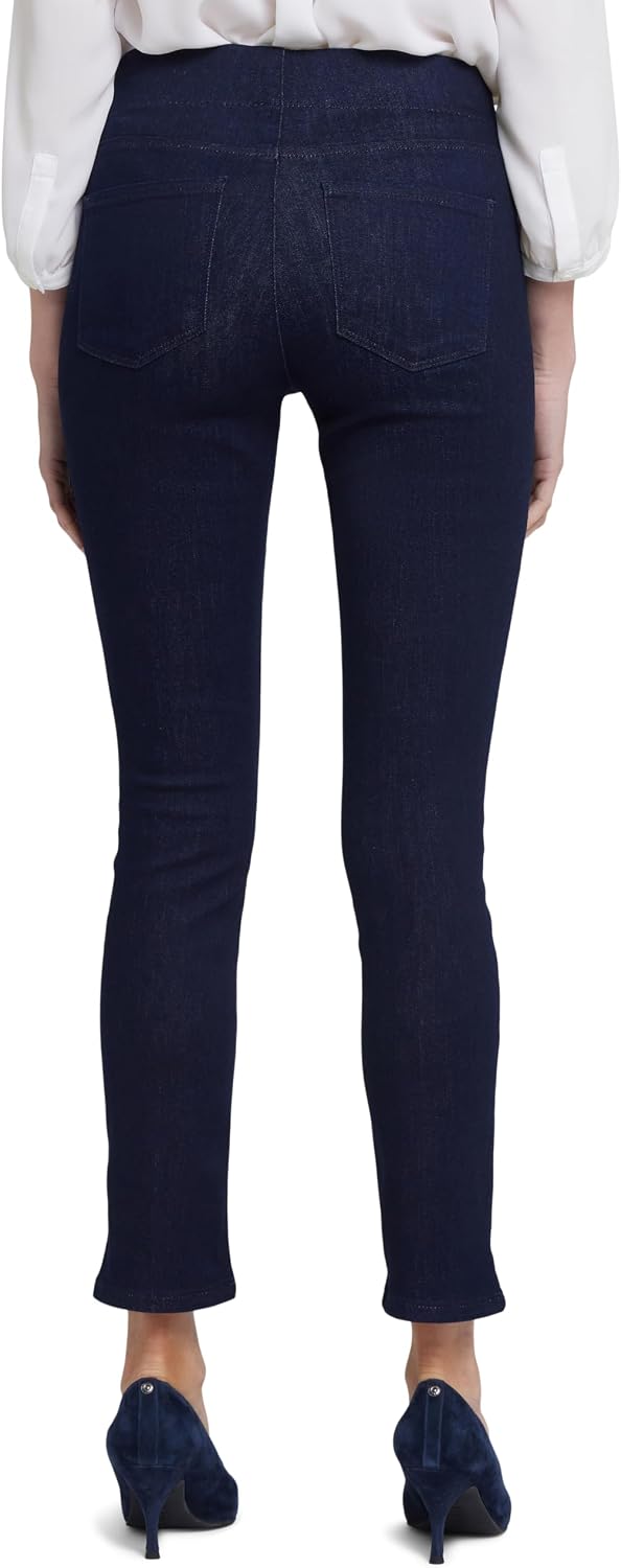 Women's Petite Pull On Skinny Ankle Jeans Dark Wash