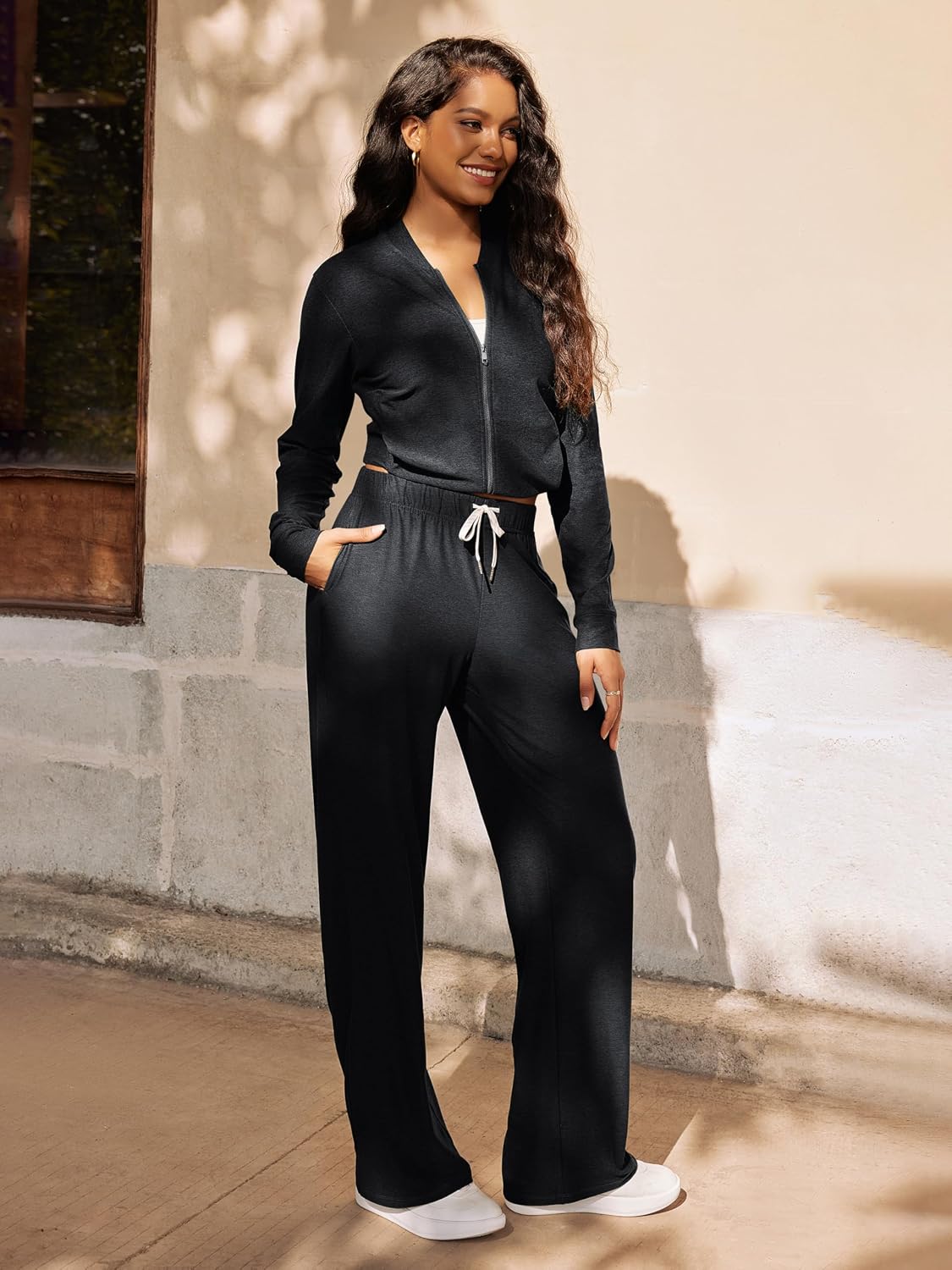 Women's Straight Leg Lounge Pants Drawstring with Pockets