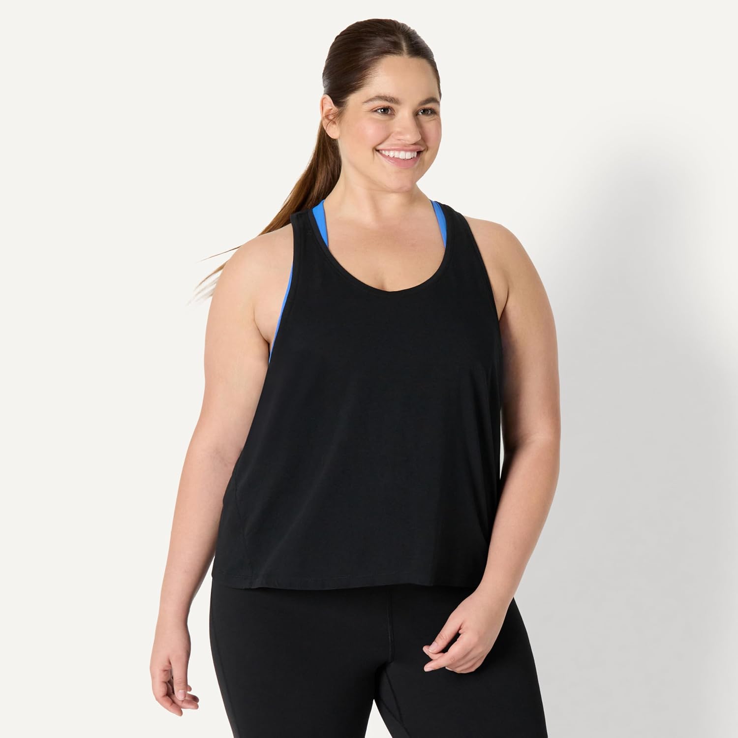 Women's Cotton Racerback Tank Relaxed Fit Drop Armhole