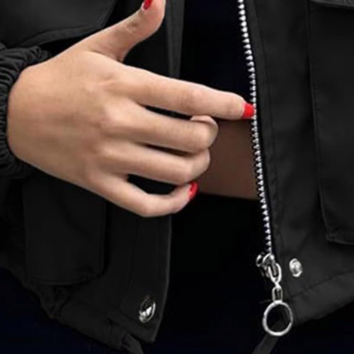 Women's Cropped Utility Jacket Stand Collar Big Flap Pockets Long Sleeve Zip Up Oversized Streetwear Outer Coat