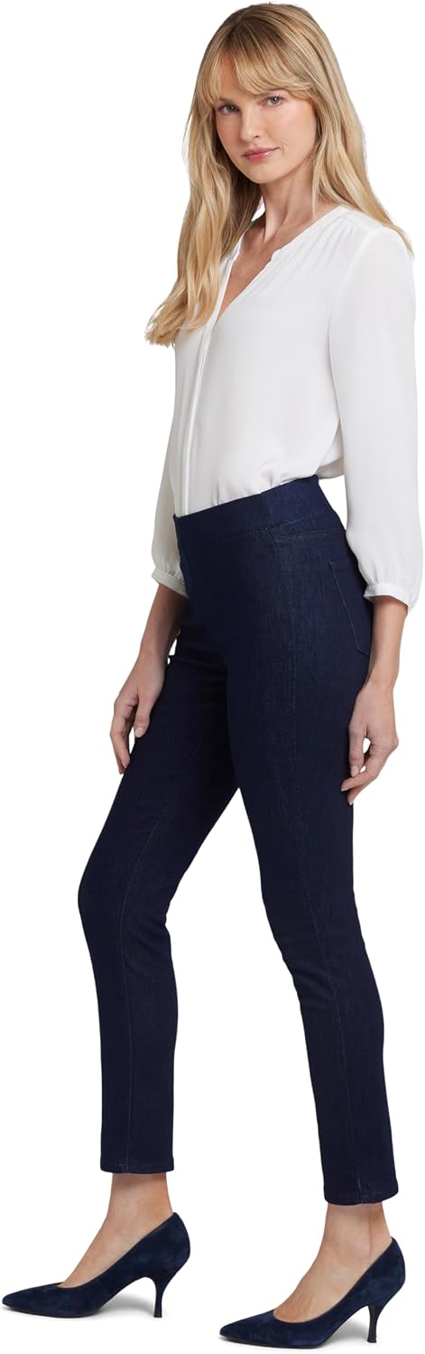 Women's Petite Pull On Skinny Ankle Jeans Dark Wash