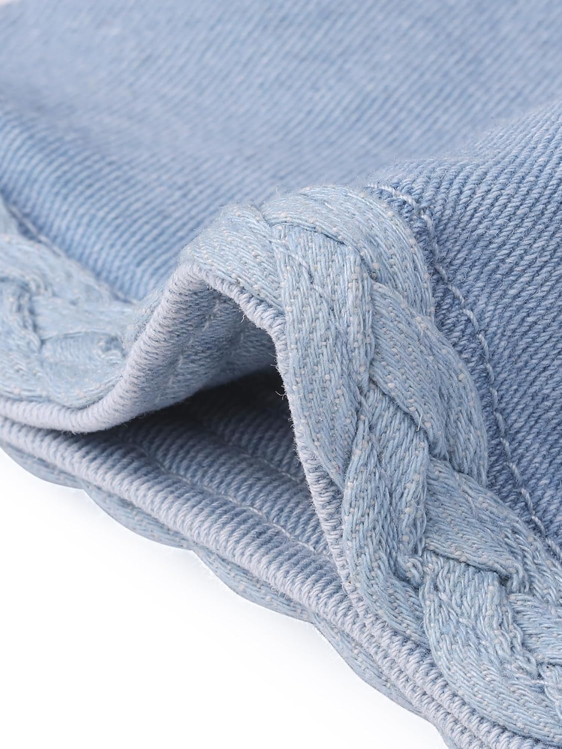 Denim Jacket for Women Collarless Long Sleeve Open Front Cropped Jean Jackets