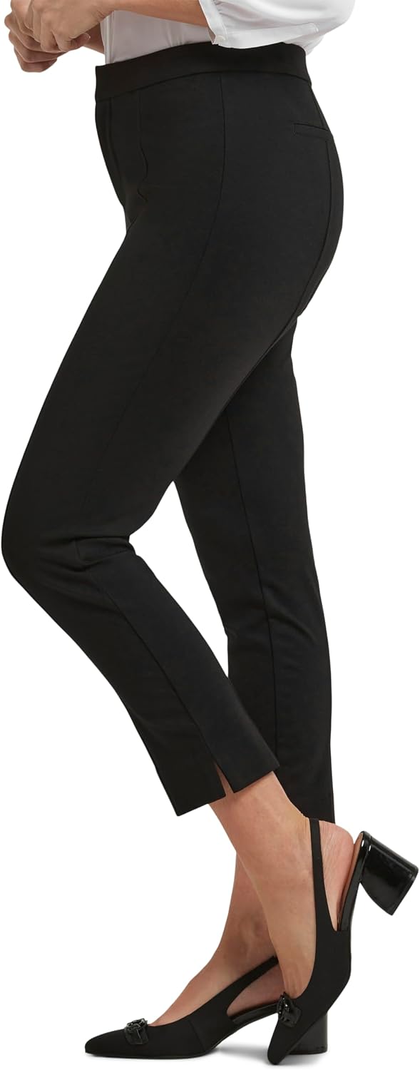 Women's Slim Ponte Dress Pants, Ankle Length (Black) Women's Slim Ponte Dress Pants, Ankle Length (Black)