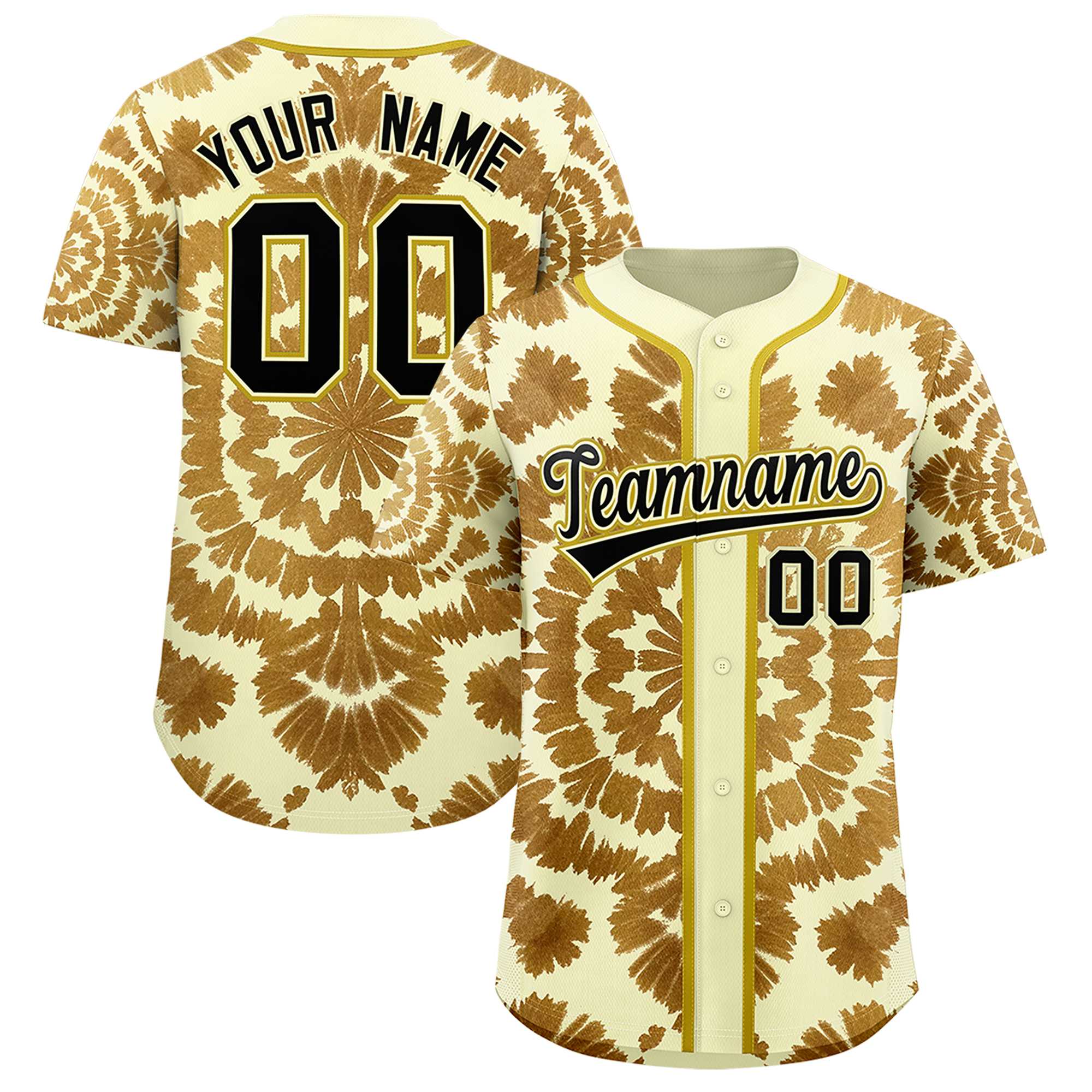 Authentisches Baseball-Trikot mit individuellem Tie-Dye-Graffiti-Muster Authentisches Baseball-Trikot mit individuellem Tie-Dye-Graffiti-Muster