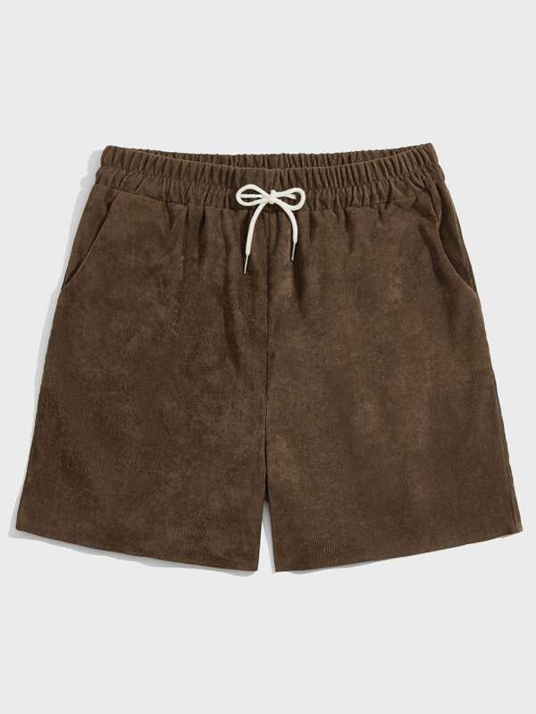 Herren-Shorts aus Cord mit Kordelzug in der Taille, für die Schule