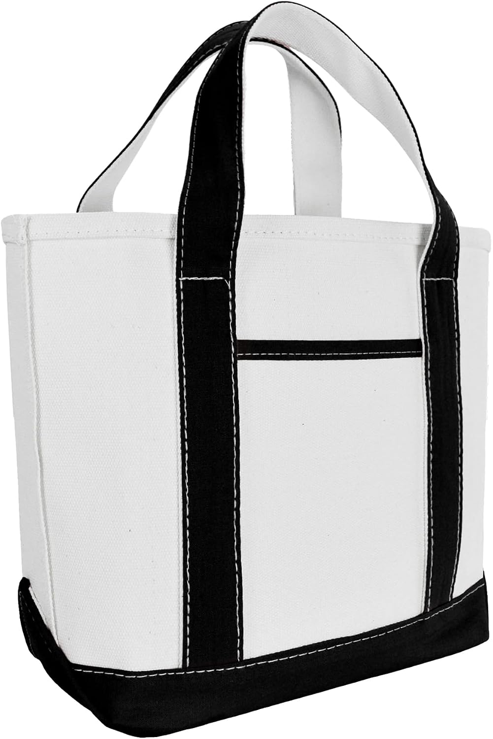 Women's Cotton Canvas Tote Bag White Black