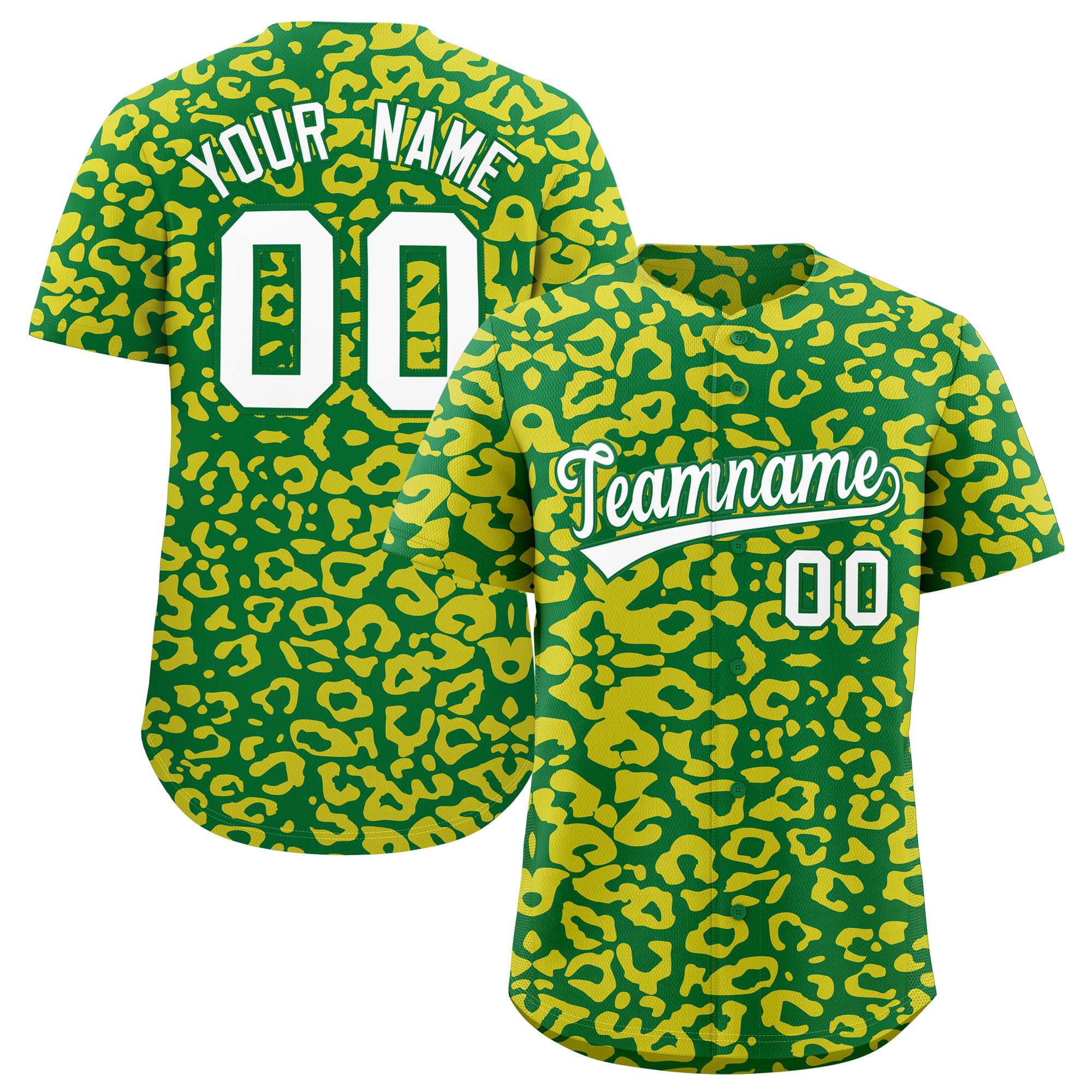 Authentisches Baseball-Trikot mit individuell gestaltetem Leopardenmuster