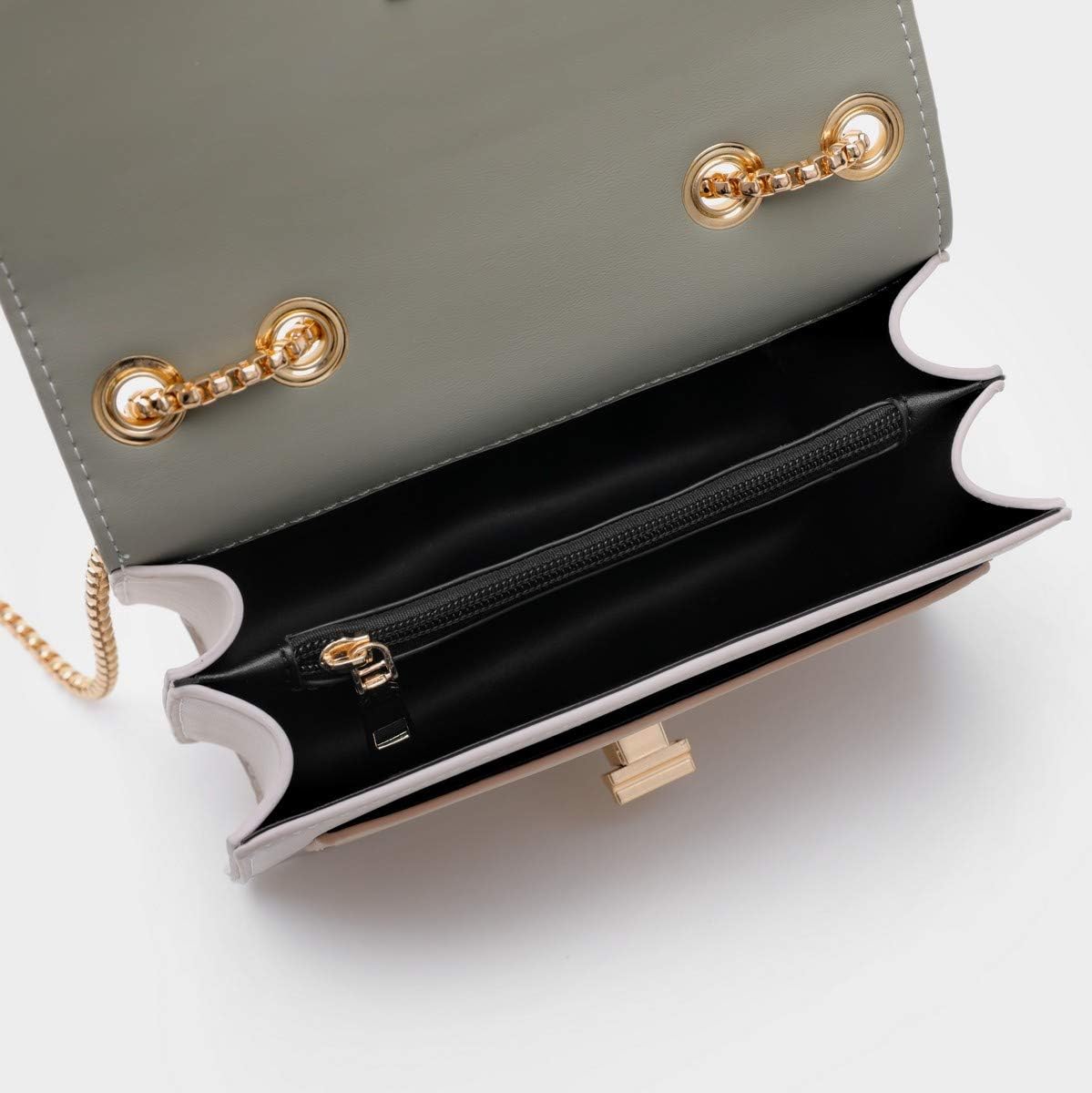 Women's Color Block Crossbody Purse with Gold Chain Strap
