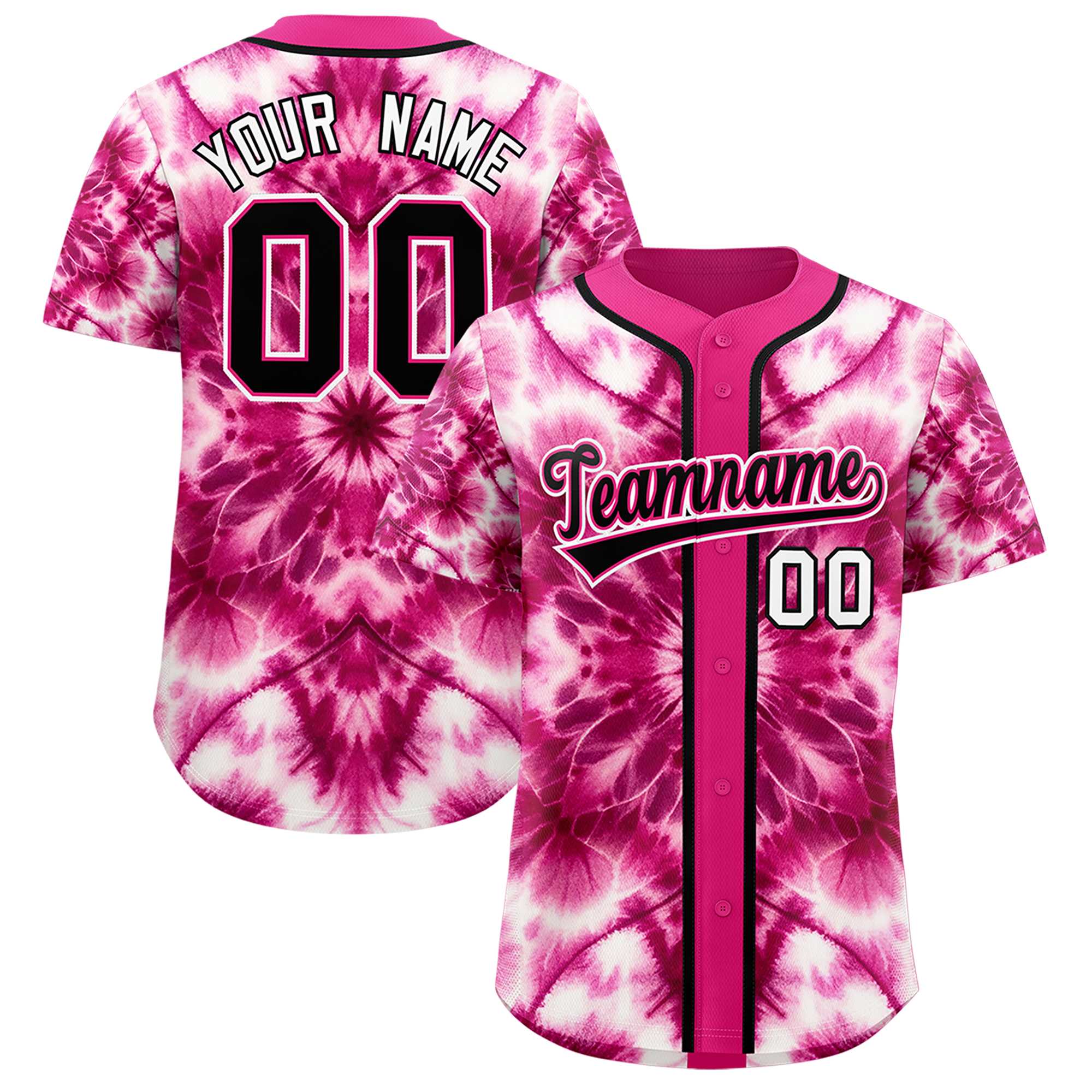Authentisches Baseball-Trikot mit individuellem Tie-Dye-Graffiti-Muster Authentisches Baseball-Trikot mit individuellem Tie-Dye-Graffiti-Muster