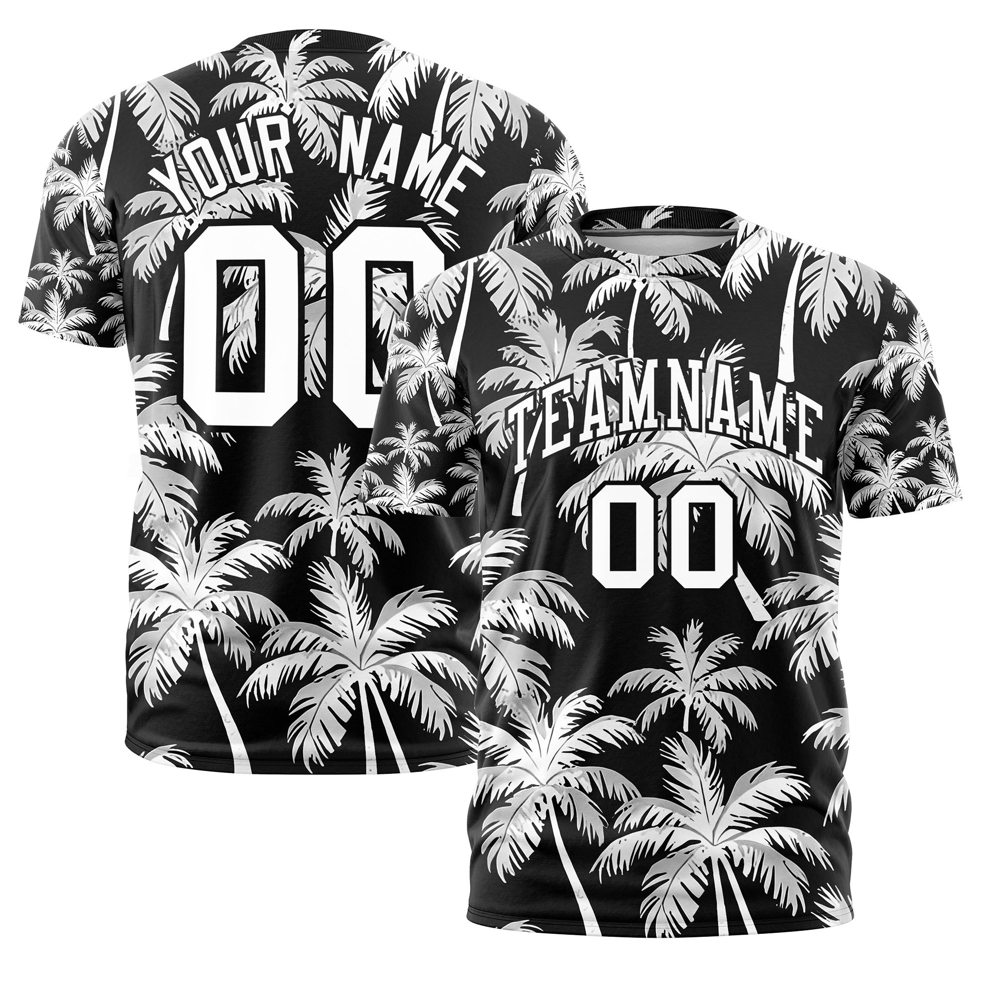 Benutzerdefiniertes T-Shirt im hawaiianischen Stil mit Graffiti-Muster