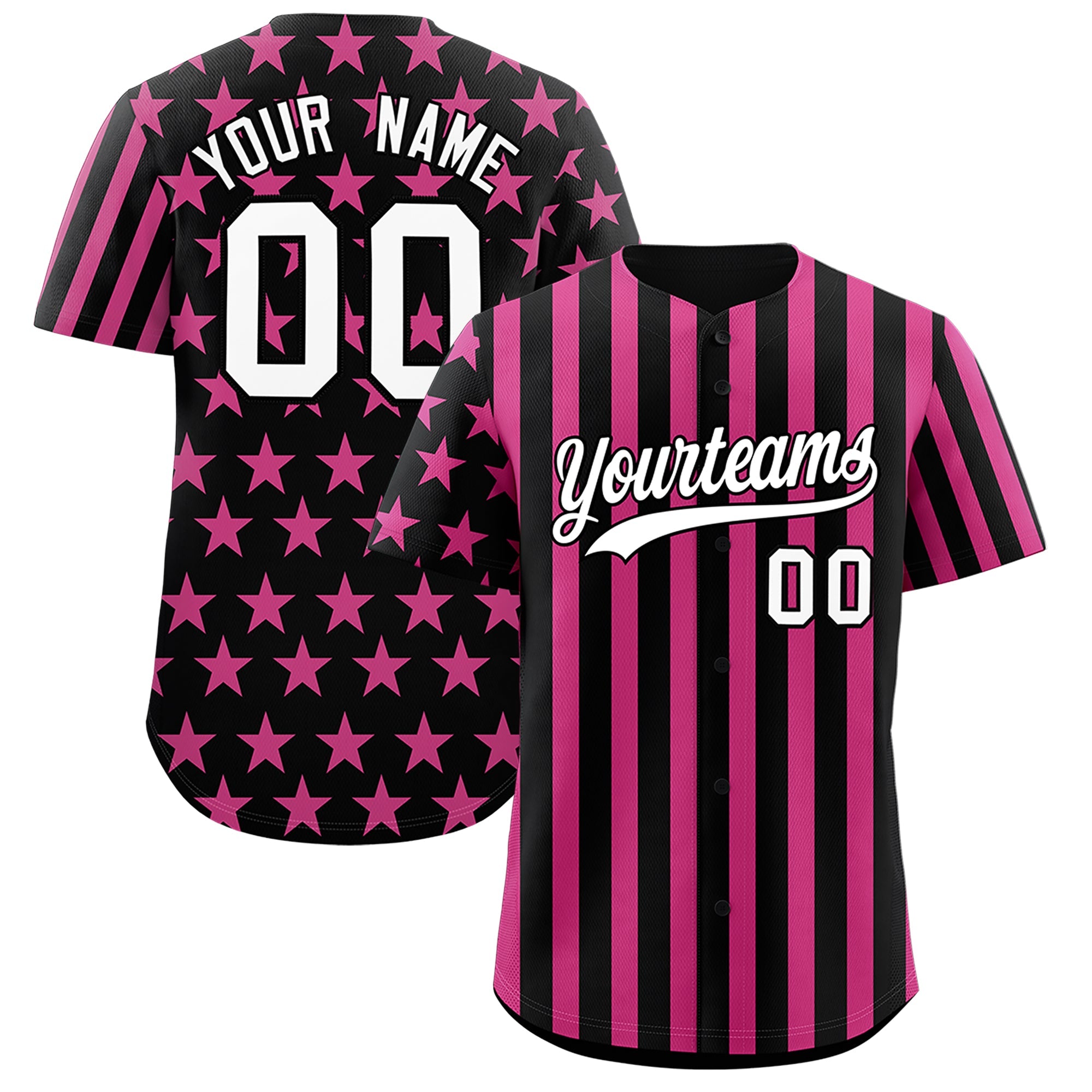 Benutzerdefiniertes Graffiti-Muster-Baseball-Trikot mit amerikanischer Flagge