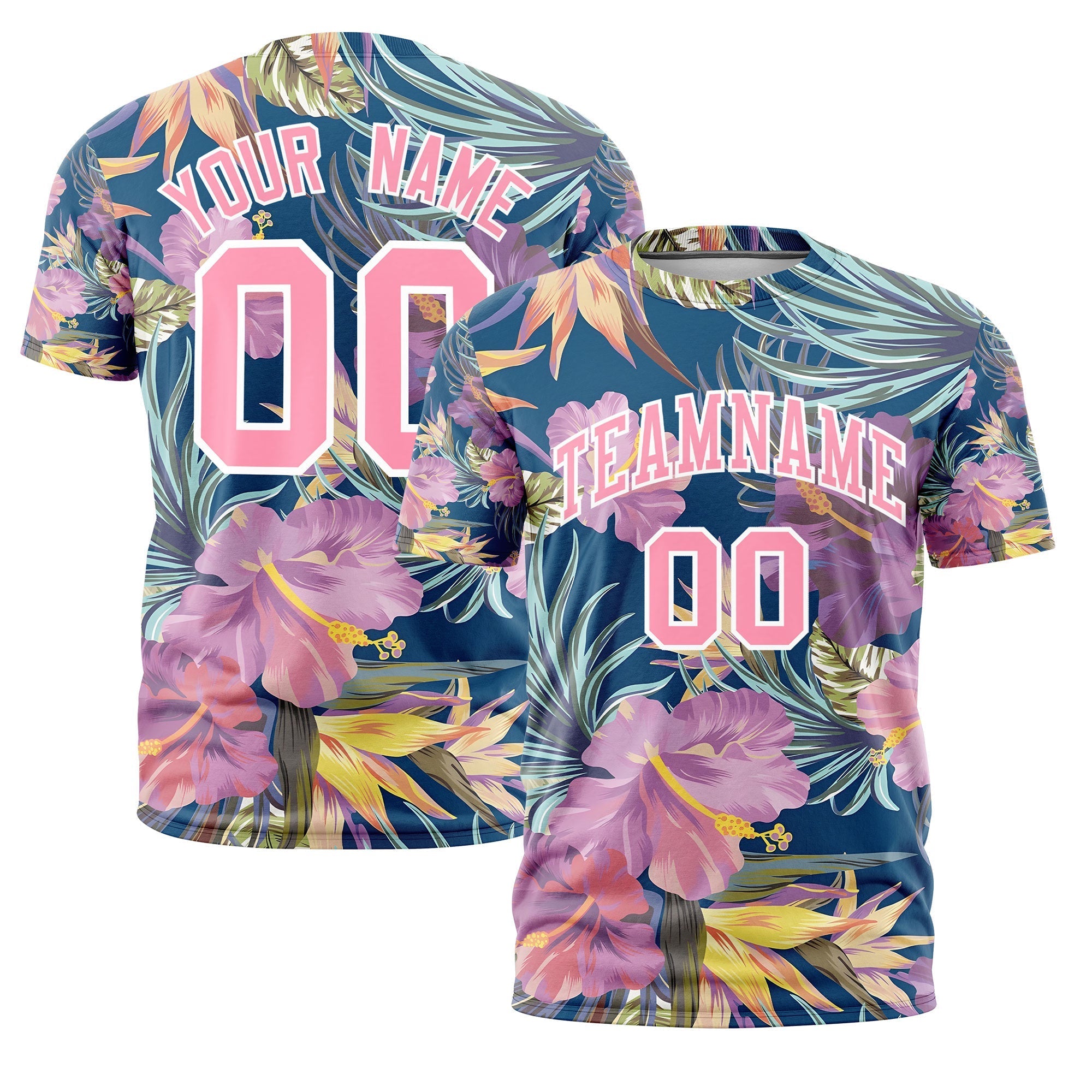 Benutzerdefiniertes T-Shirt im hawaiianischen Stil mit Graffiti-Muster