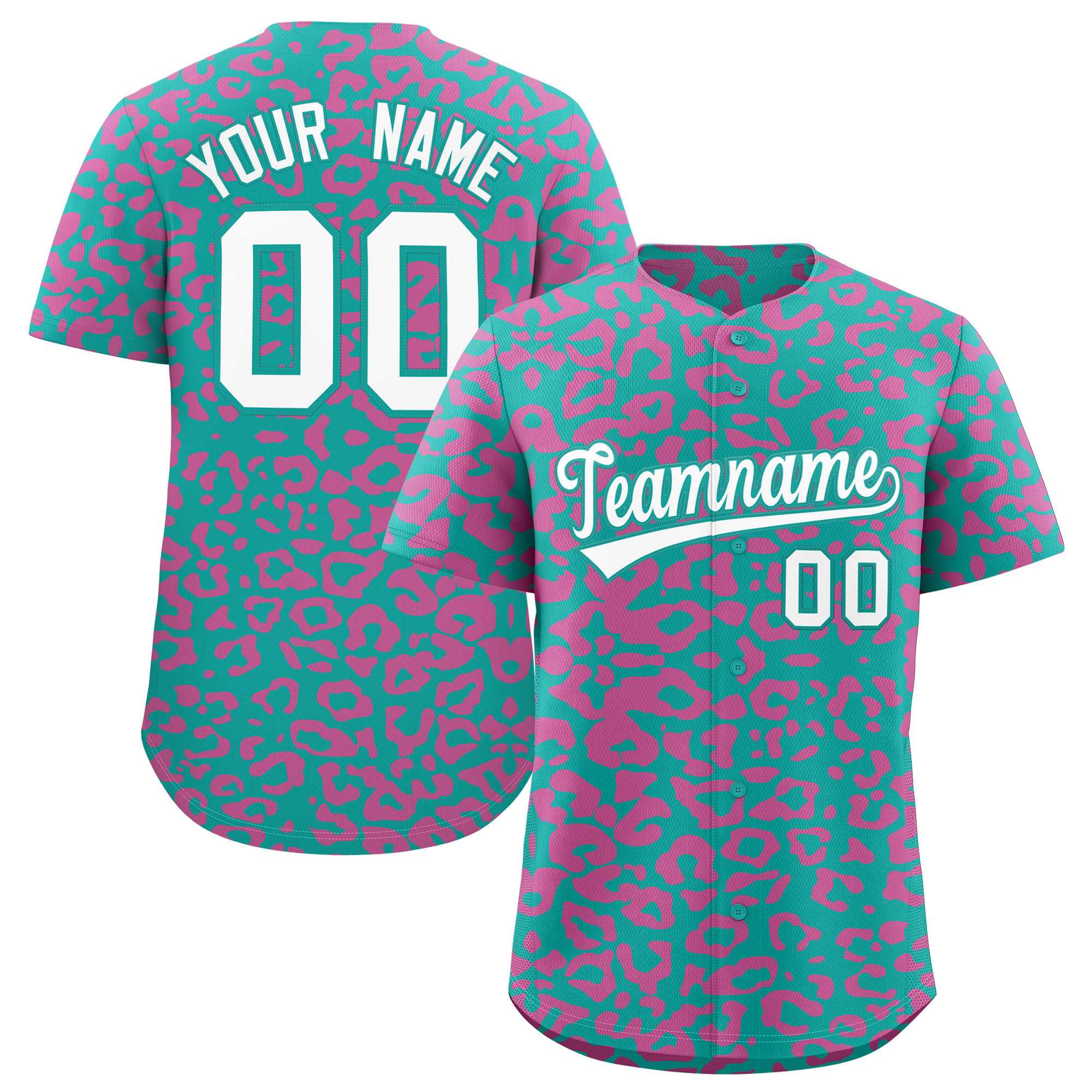 Authentisches Baseball-Trikot mit individuell gestaltetem Leopardenmuster