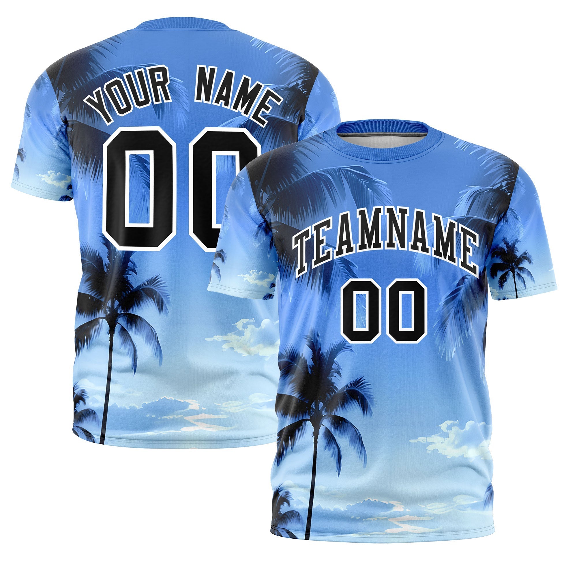 Benutzerdefiniertes T-Shirt im hawaiianischen Stil mit Graffiti-Muster