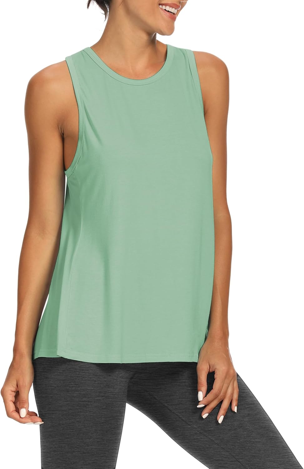 Women's Tie Back Open Back Yoga Tank Loose Fit