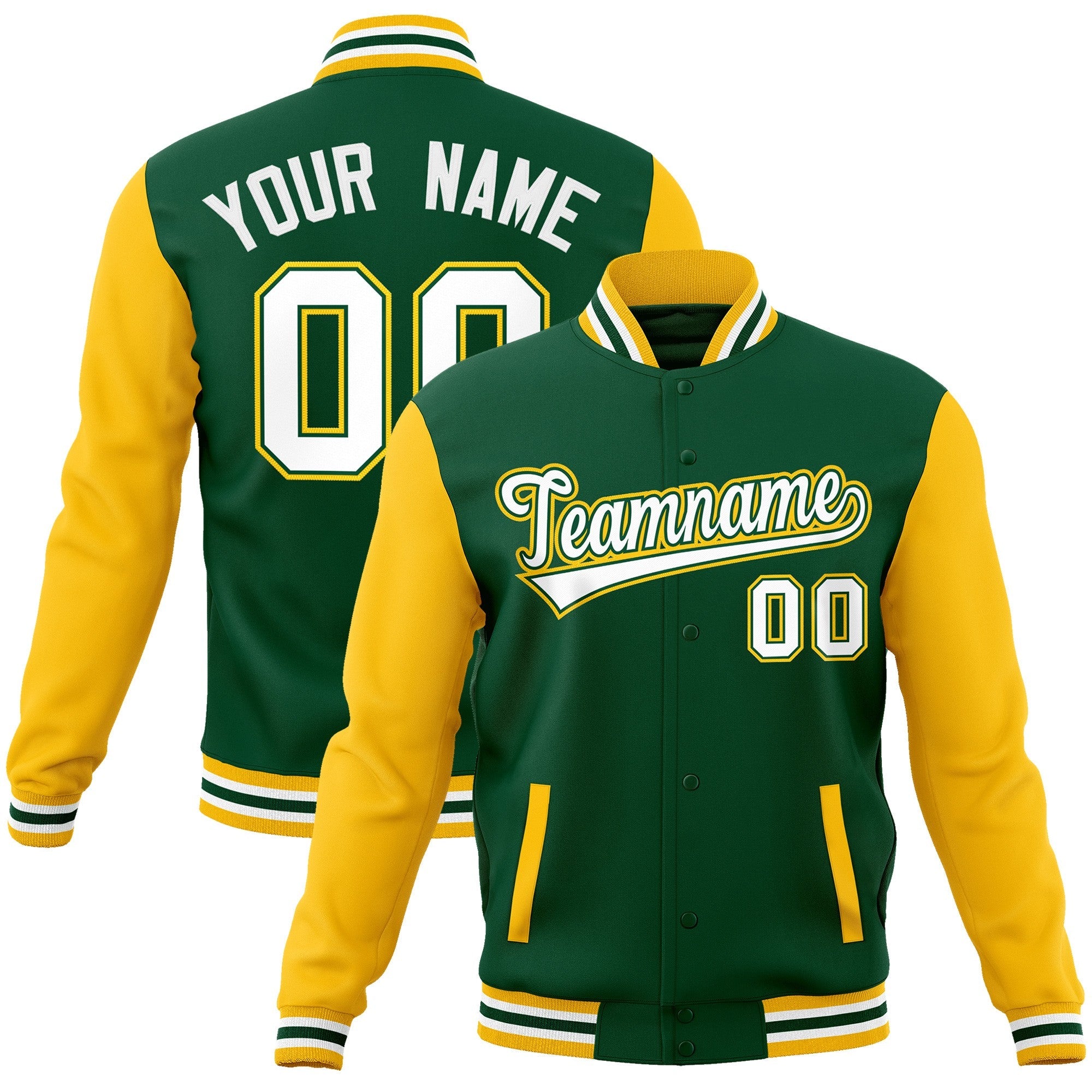 Individuell genähte Varsity-Raglanärmel-Letterman-Baseballjacke