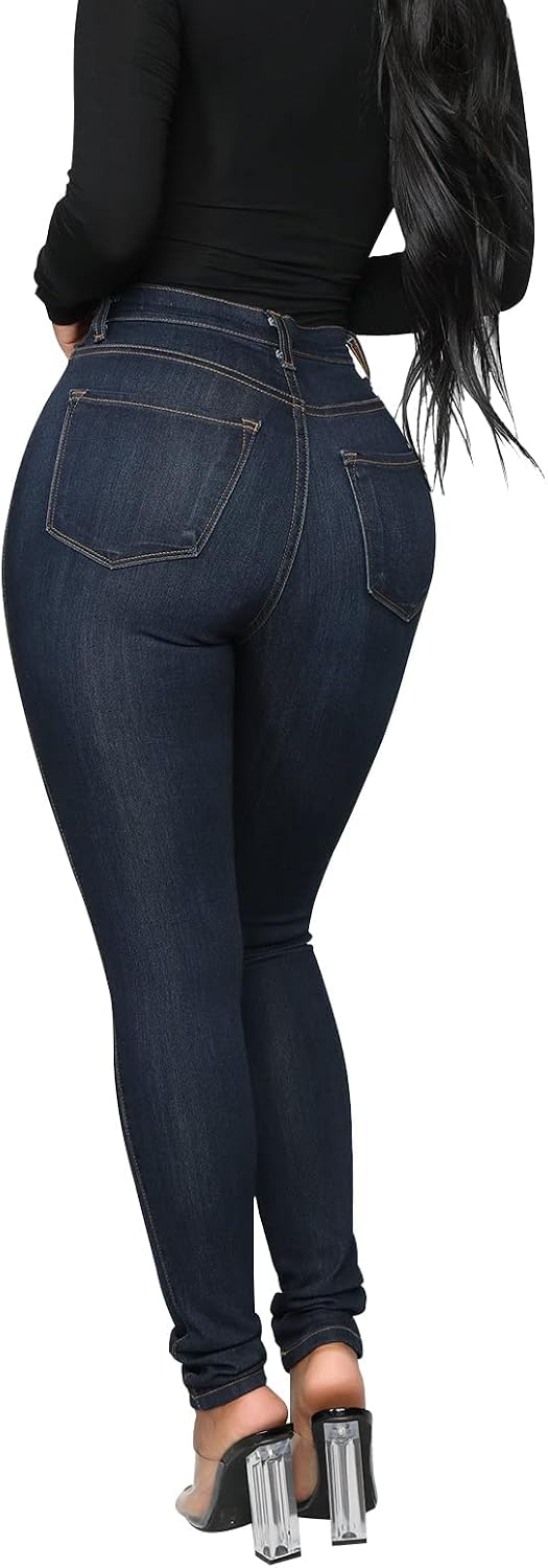 Womens Classic High Waisted Skinny Stretch Butt Lifting Jeans Slim Fit Denim Pants