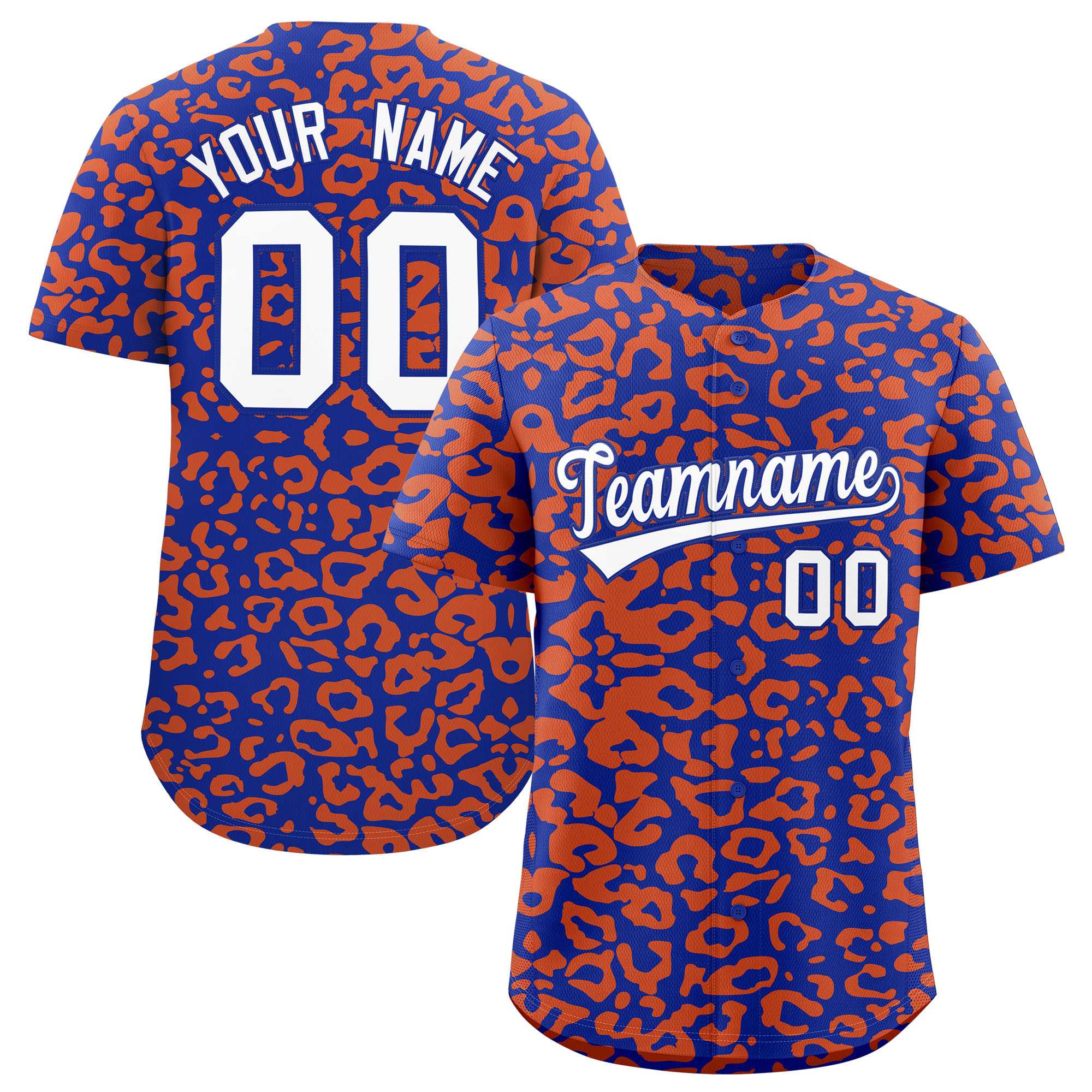 Authentisches Baseball-Trikot mit individuell gestaltetem Leopardenmuster