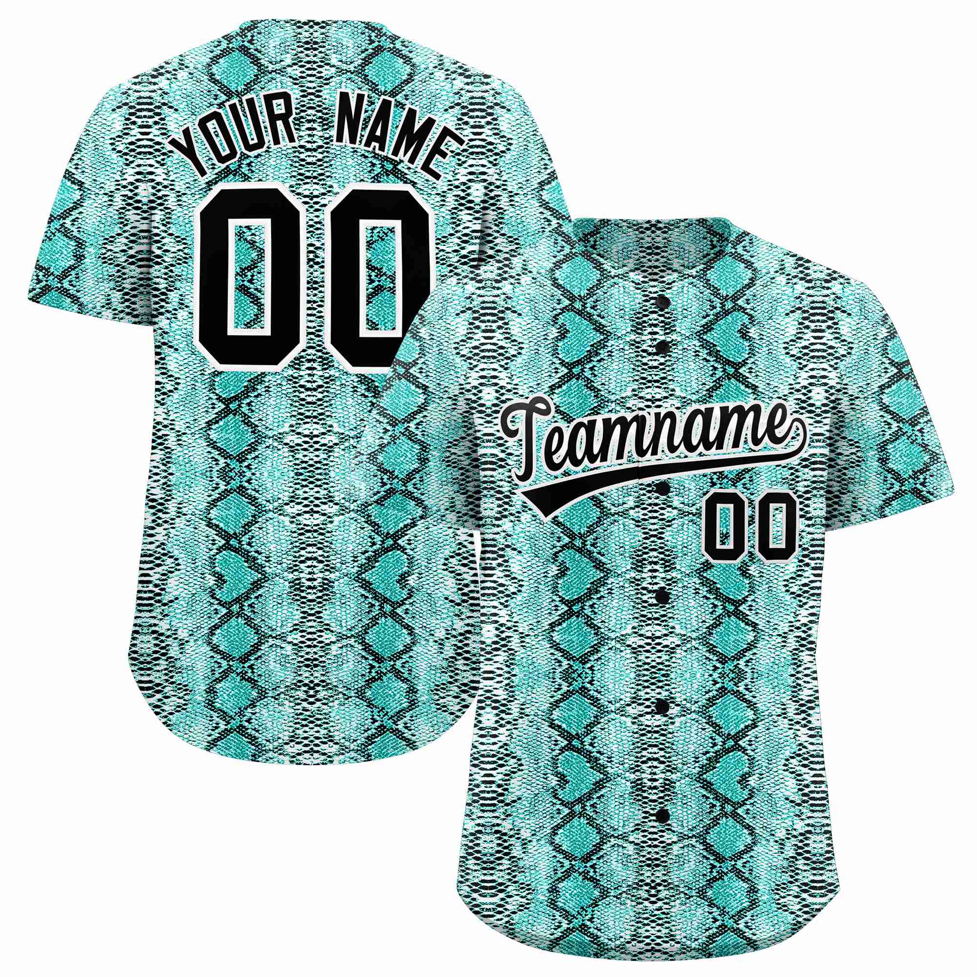 Benutzerdefiniertes authentisches Baseball-Trikot mit mehrfarbigem Schlangenledermuster