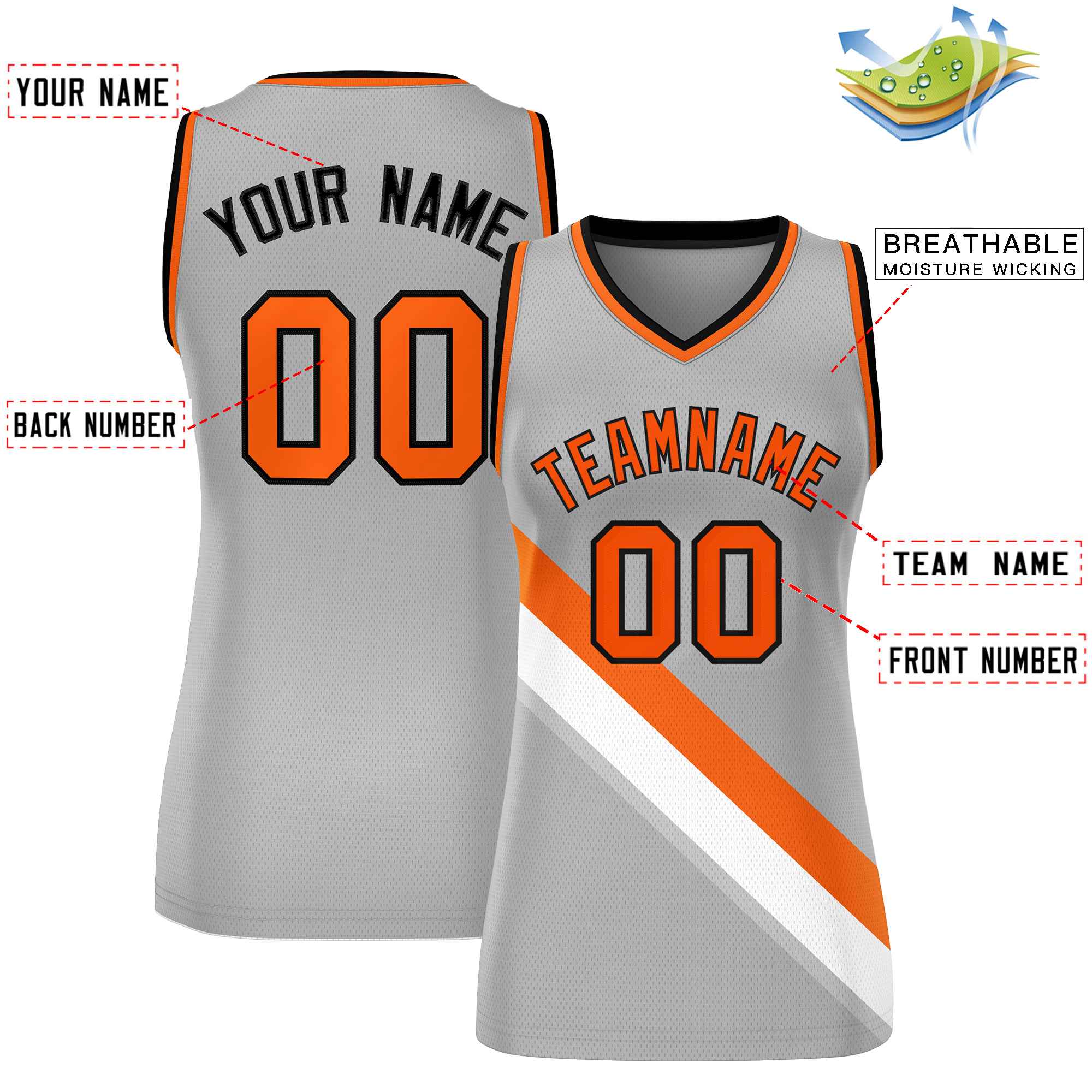 Benutzerdefiniertes dickes Slash Fashion Tops Mesh-Basketballtrikot für Frauen