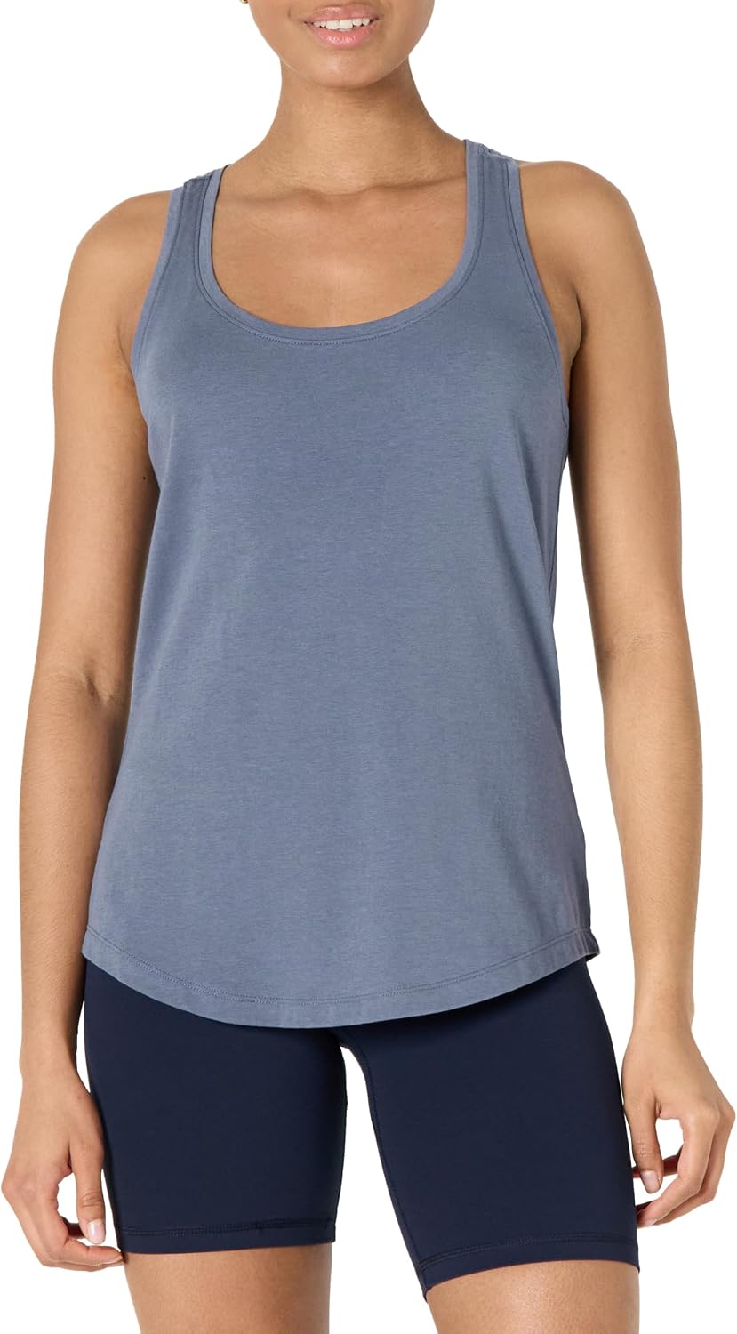 Women's Scoop Neck Racerback Yoga Tank Relaxed Fit