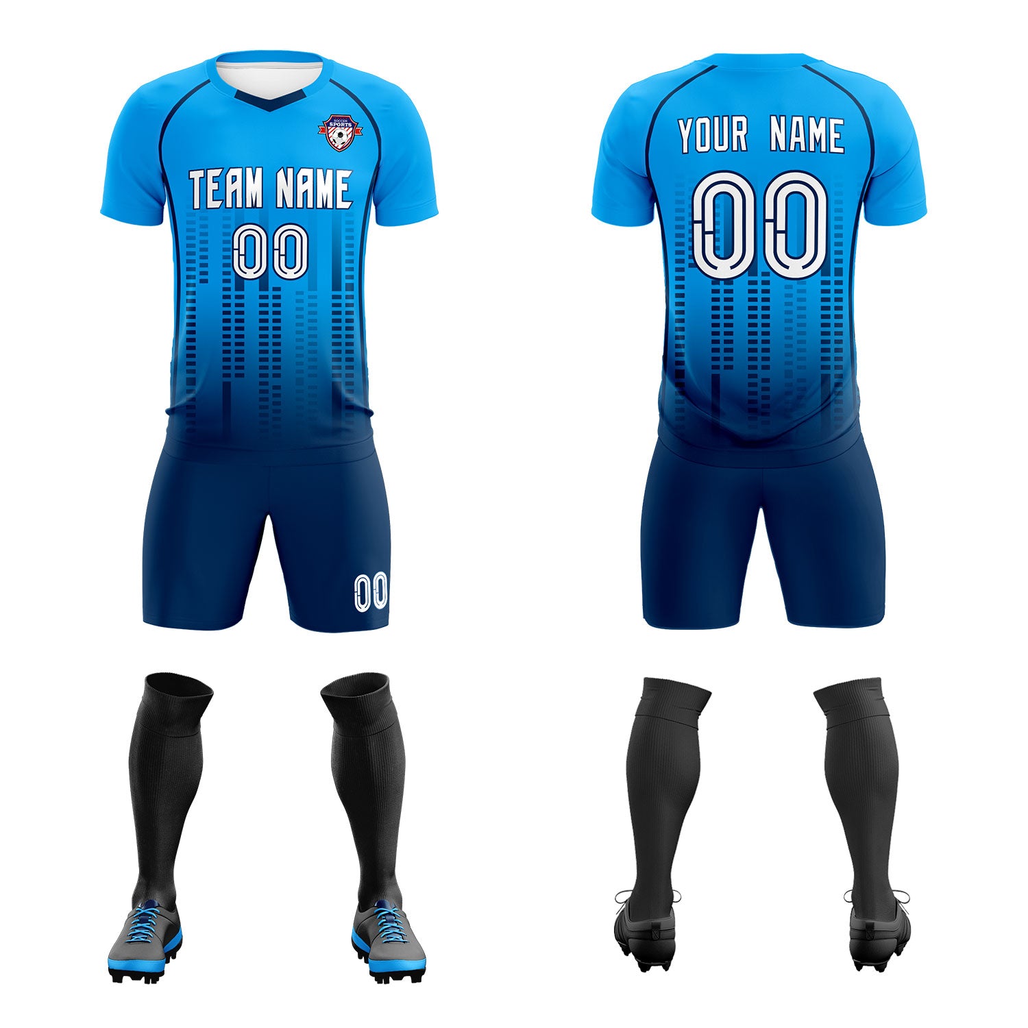 Benutzerdefinierter Druck Outdoor-Trainingsanzug Fußball-Sets Jersey Benutzerdefinierter Druck Outdoor-Trainingsanzug Fußball-Sets Jersey