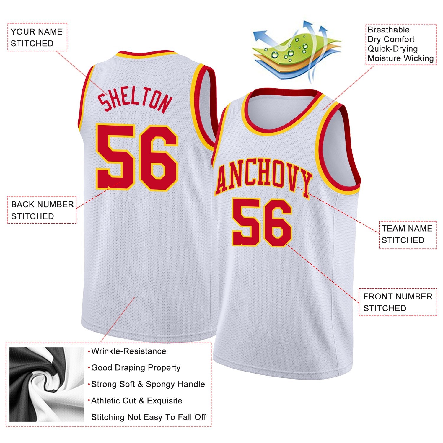 Benutzerdefinierte klassische Tops Fashion Sportwear Basketball-Trikot