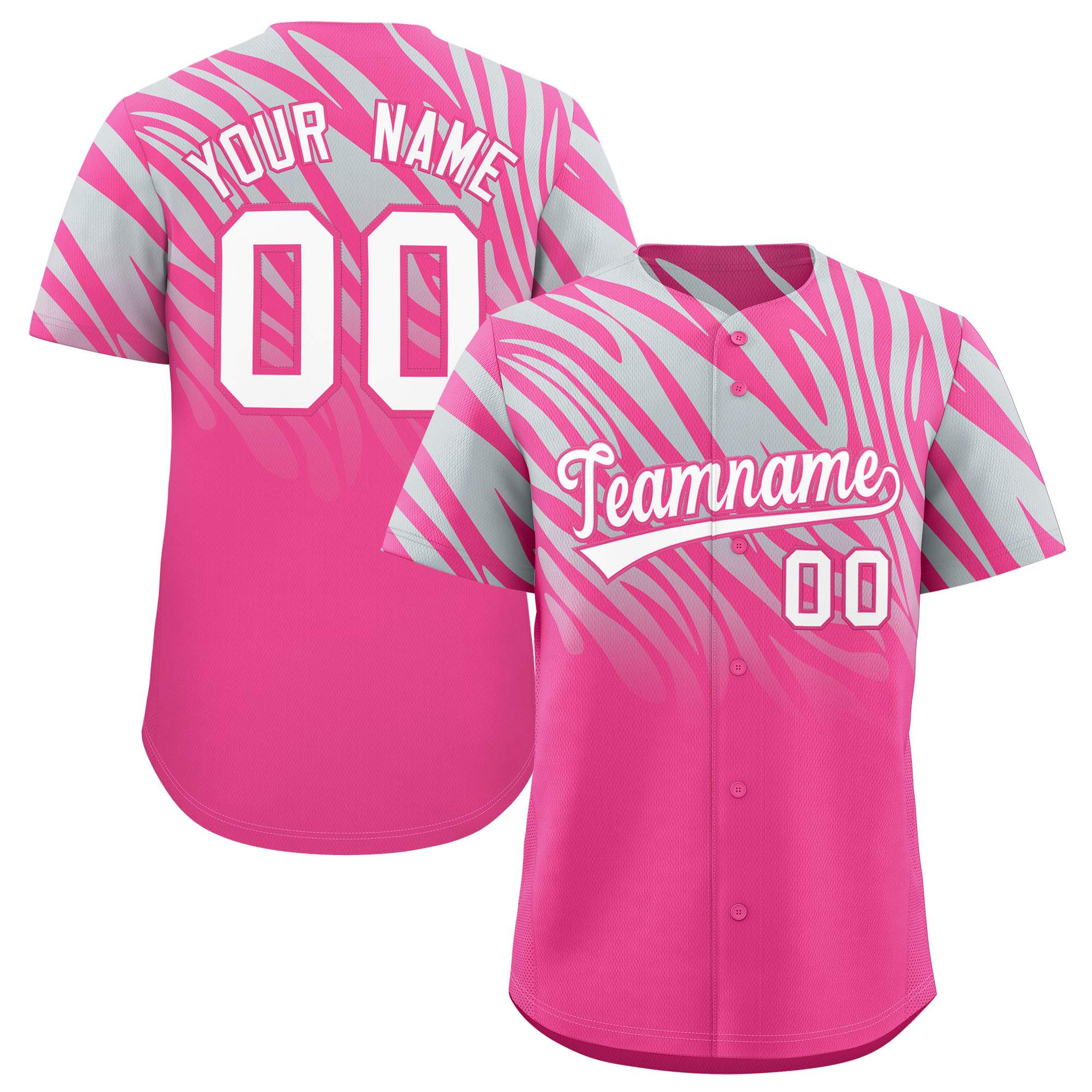 Benutzerdefiniertes Team-Shirt mit Tiger-Streifen und Farbverlauf und Tierdruck, Baseball-Trikot