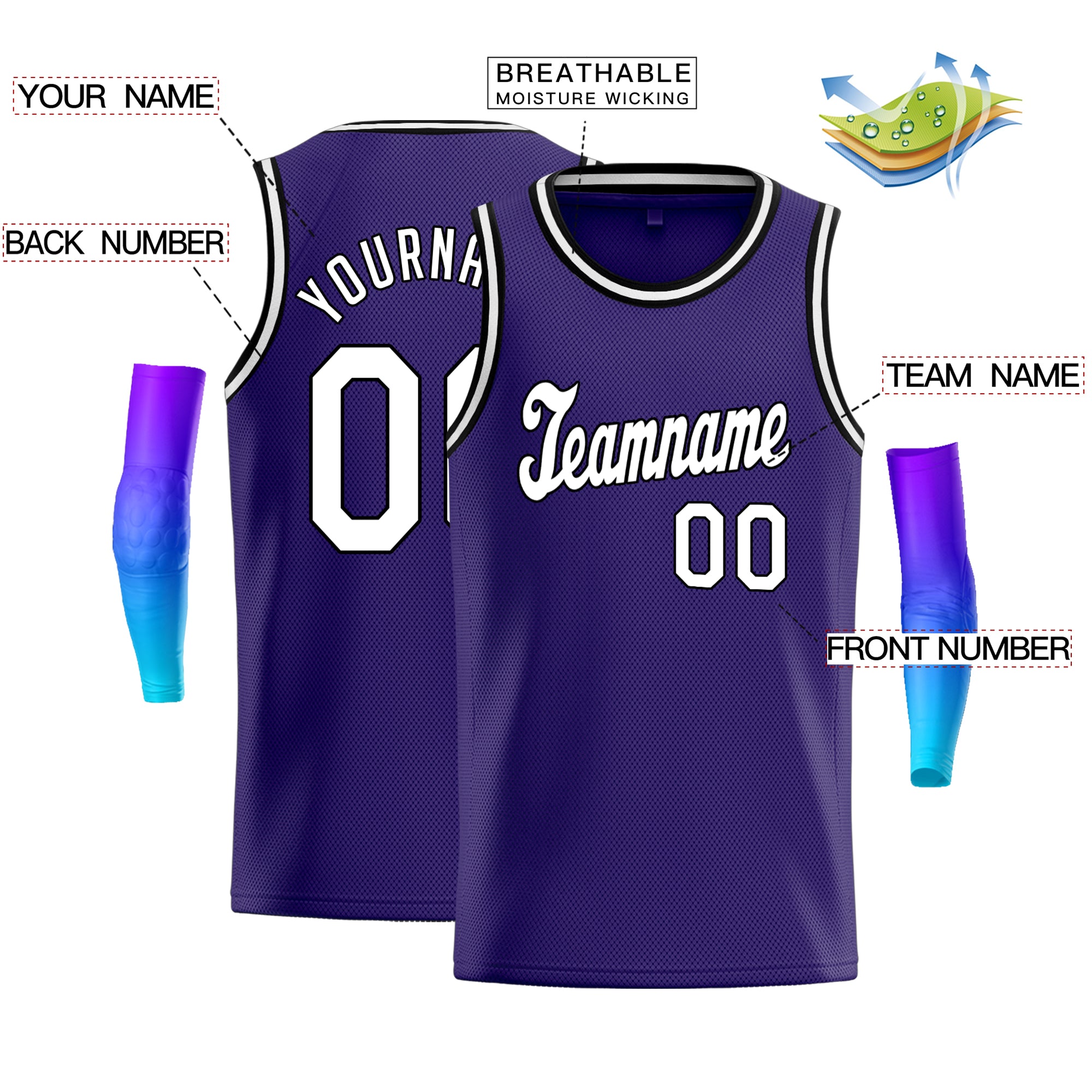 Custom Classic Tops Herren-Freizeit-Basketballtrikot