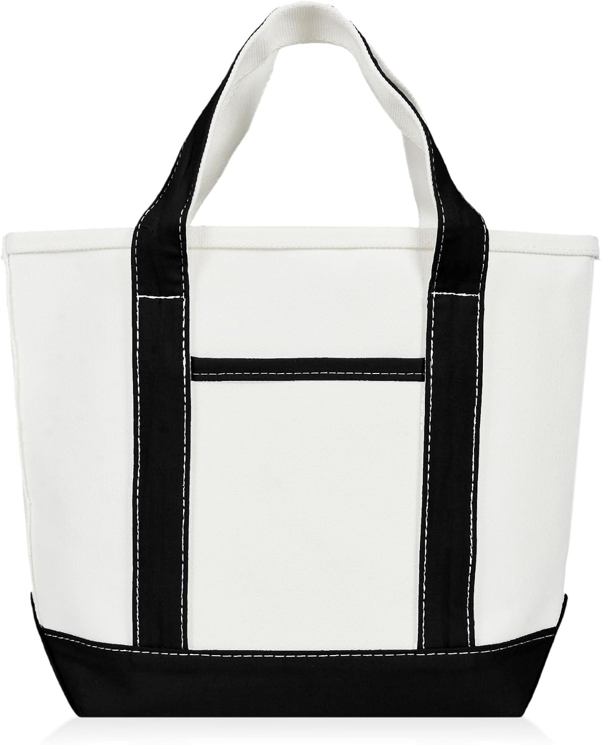 Women's Cotton Canvas Tote Bag White Black Women's Cotton Canvas Tote Bag White Black