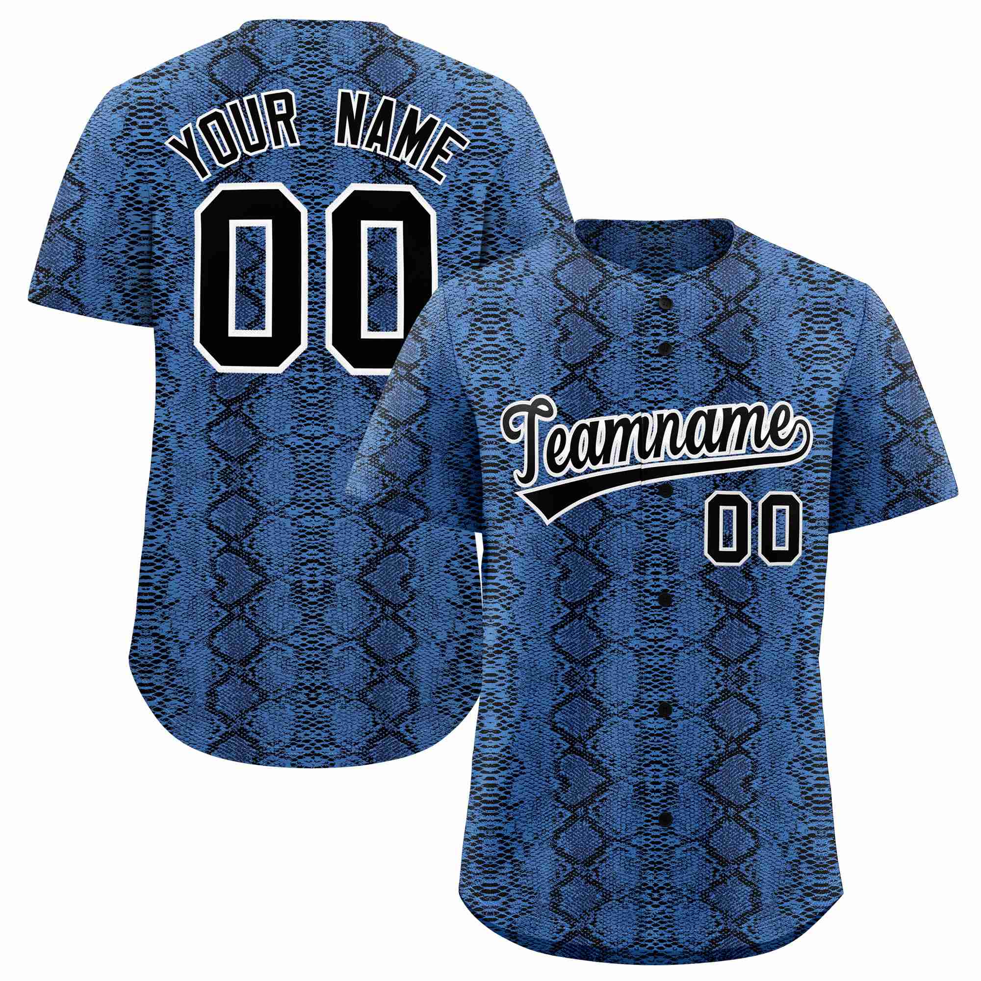 Benutzerdefiniertes authentisches Baseball-Trikot mit mehrfarbigem Schlangenledermuster