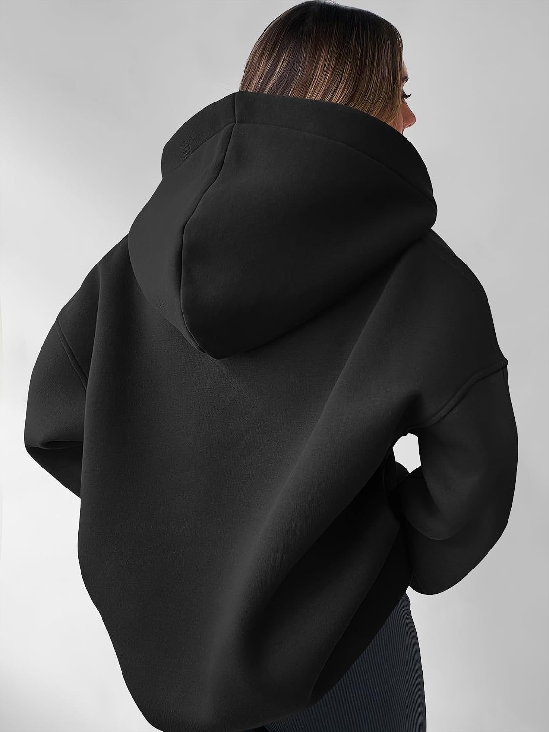 Womens Oversized Hoodies V Neck Sweatshirts Fleece Long Sleeve Pullover Y2K Clothes Fall Trendy Outfits