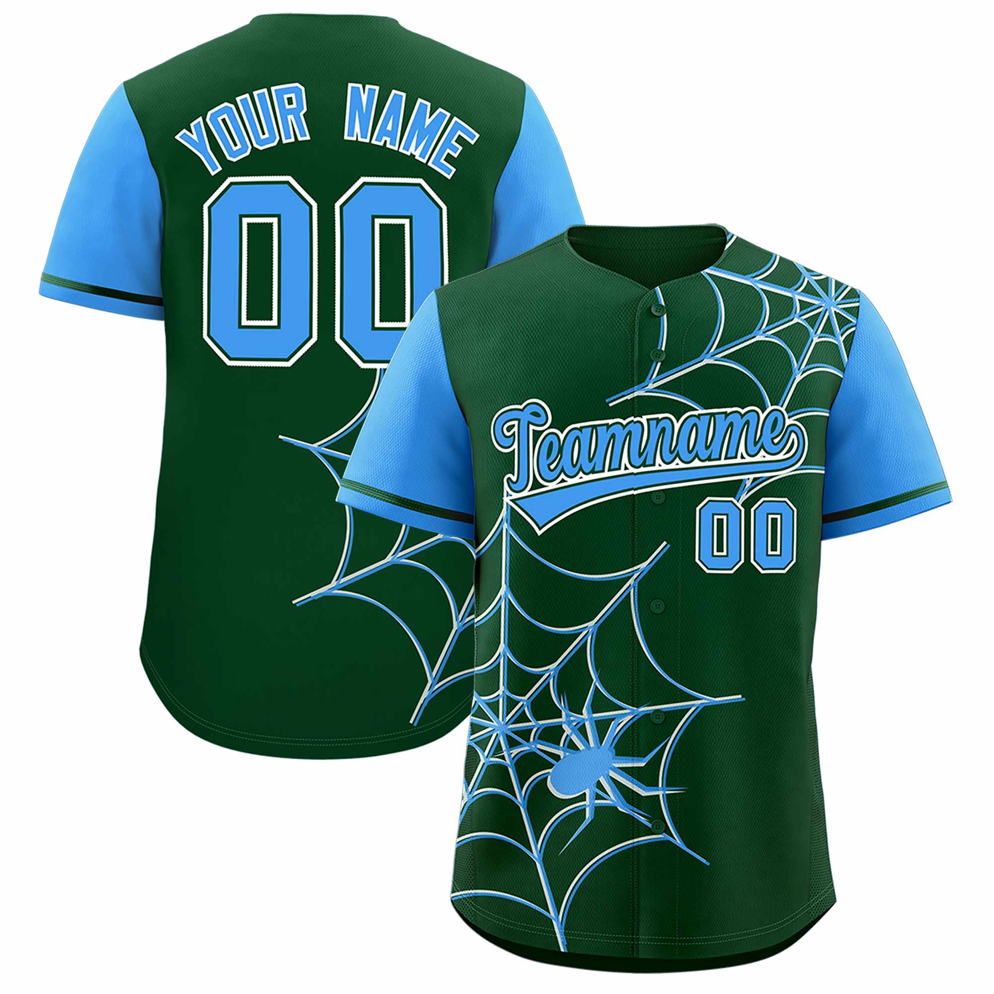 Benutzerdefiniertes Spinnennetz-Muster, Raglanärmel, authentisches Baseball-Trikot