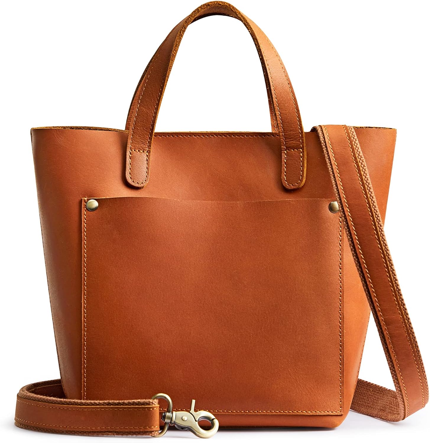 Women's Crazy Horse Leather Mini Tote Bag Brown