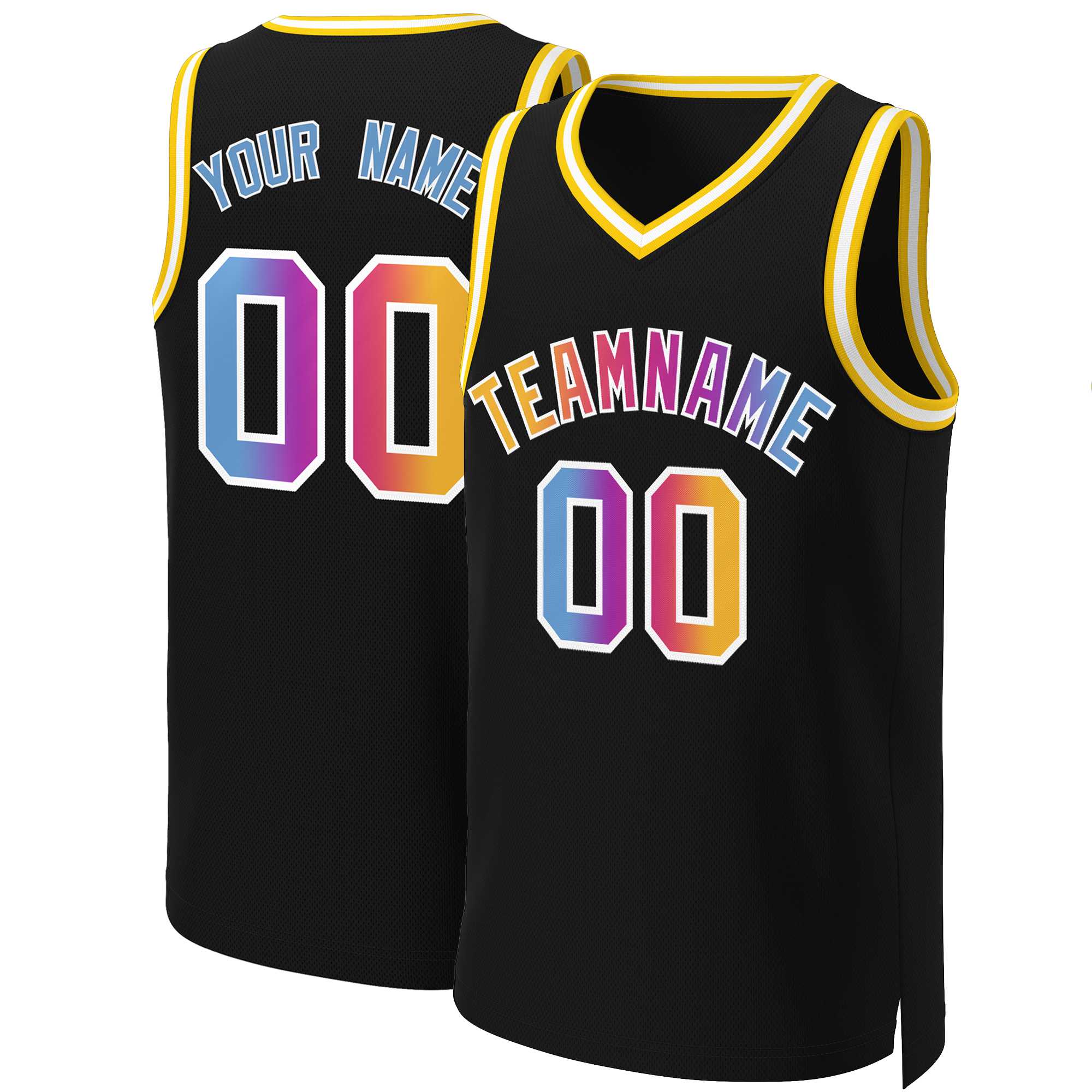 Benutzerdefiniertes Basketballtrikot mit klassischem Farbverlauf und modischen Oberteilen