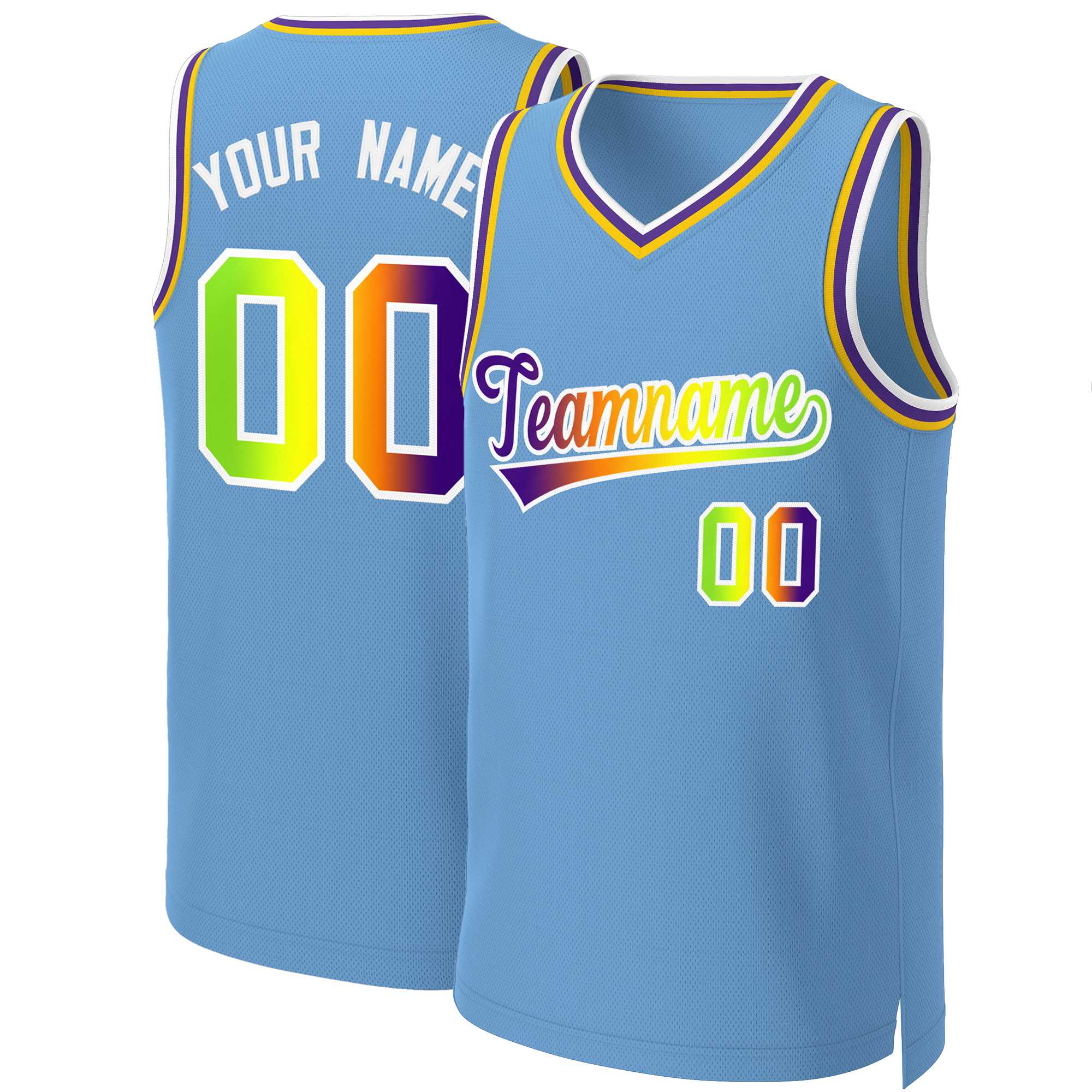 Benutzerdefiniertes Basketballtrikot mit klassischem Farbverlauf und modischen Oberteilen