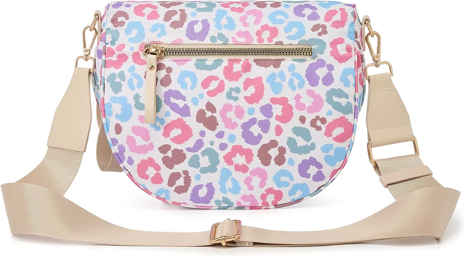 Women's Leopard Crossbody Bum Bag with Wide Strap