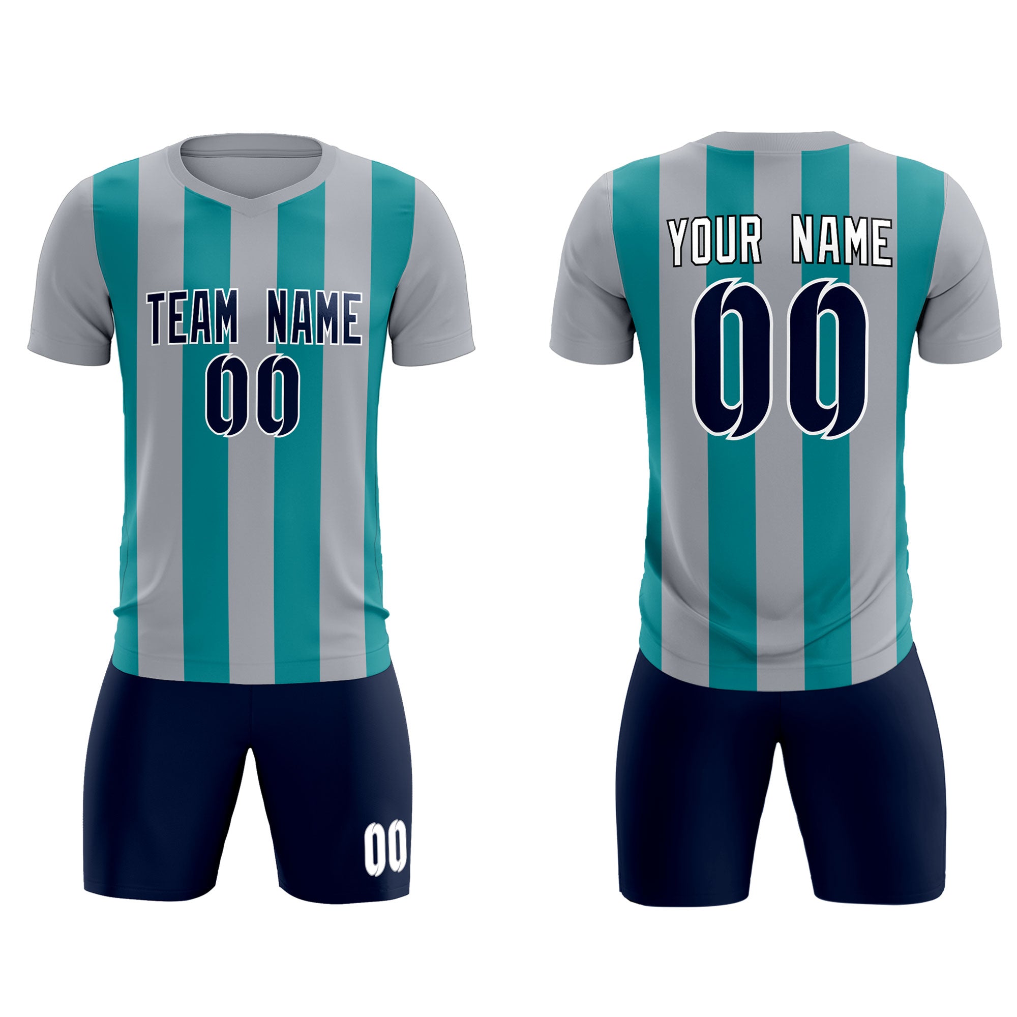 Benutzerdefinierte vertikale Streifen Casual Outdoor-Fußball-Sets-Trikot Benutzerdefinierte vertikale Streifen Casual Outdoor-Fußball-Sets-Trikot