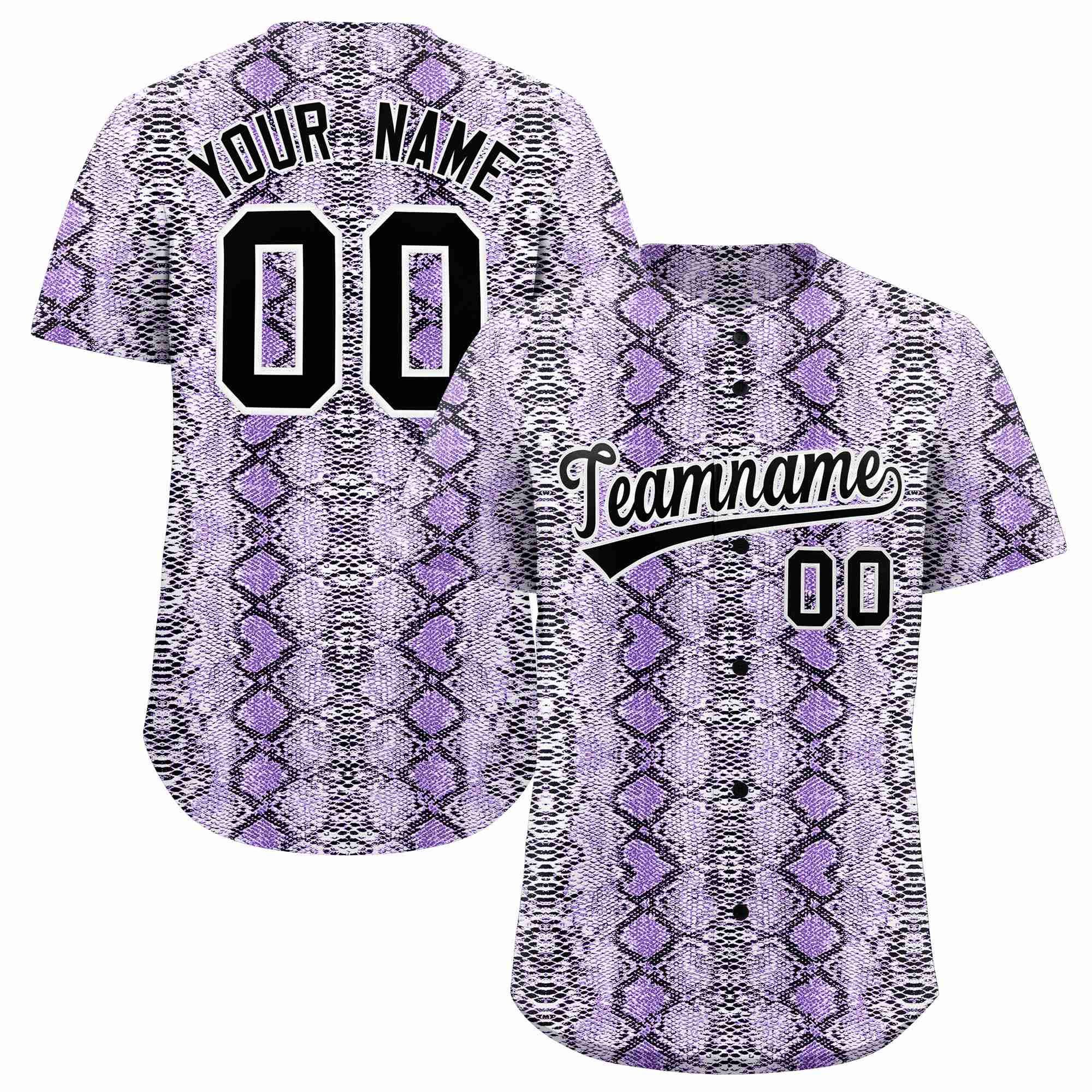 Benutzerdefiniertes authentisches Baseball-Trikot mit mehrfarbigem Schlangenledermuster