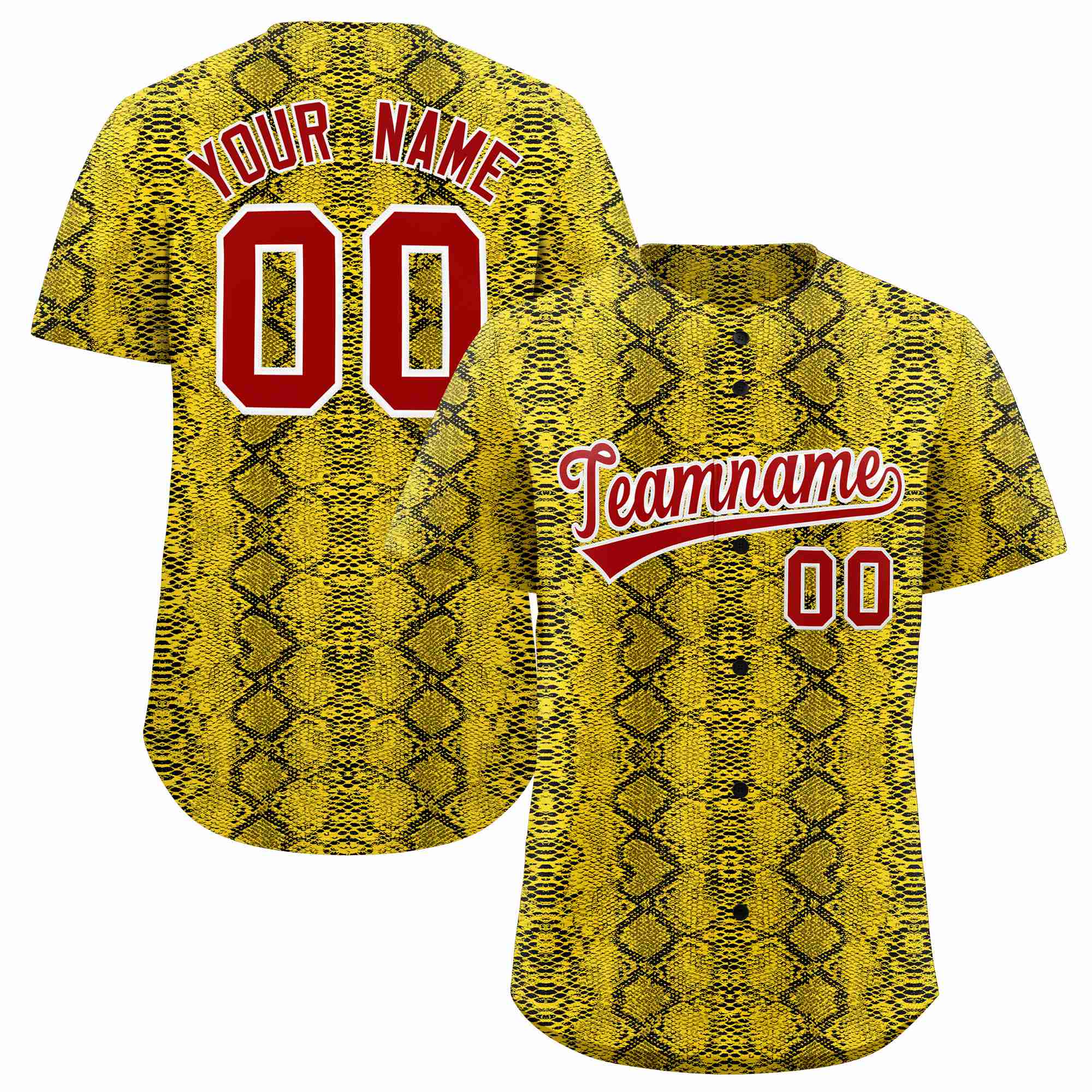 Benutzerdefiniertes authentisches Baseball-Trikot mit mehrfarbigem Schlangenledermuster