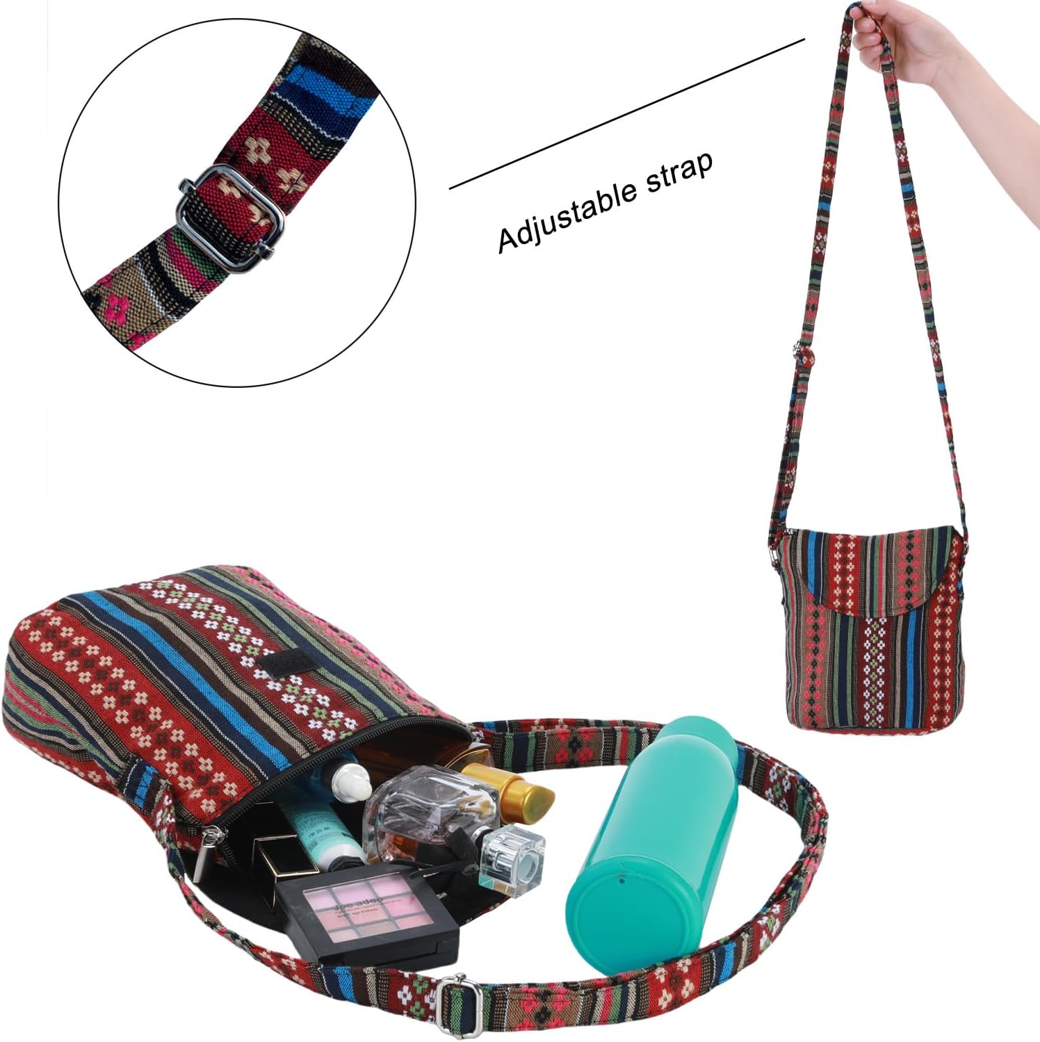 Women's Ethnic Stripe Woven Saddle Crossbody Bag Women's Ethnic Stripe Woven Saddle Crossbody Bag