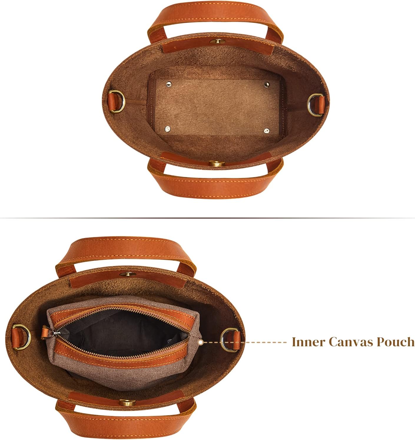 Women's Crazy Horse Leather Mini Tote Bag Brown
