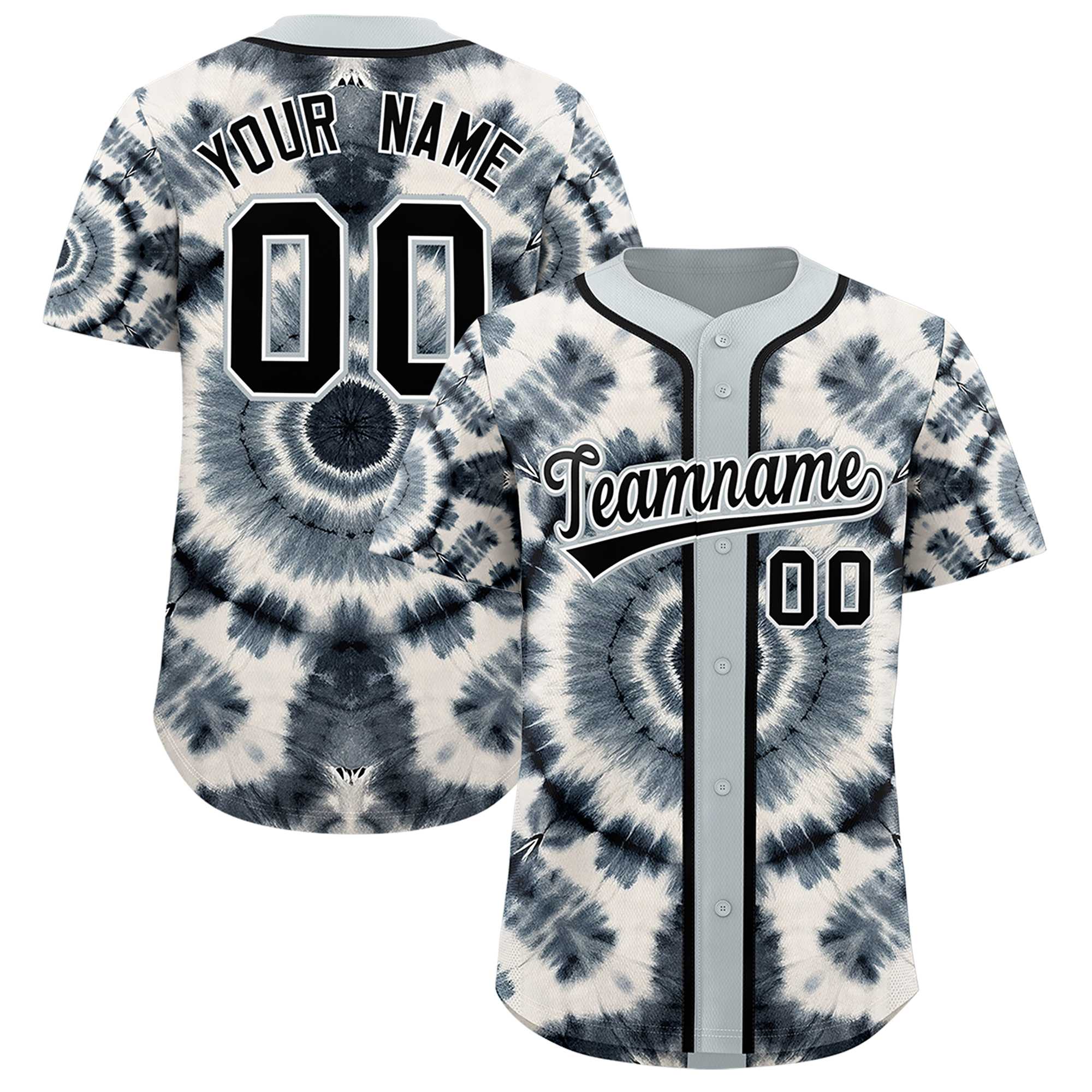 Authentisches Baseball-Trikot mit individuellem Tie-Dye-Graffiti-Muster Authentisches Baseball-Trikot mit individuellem Tie-Dye-Graffiti-Muster