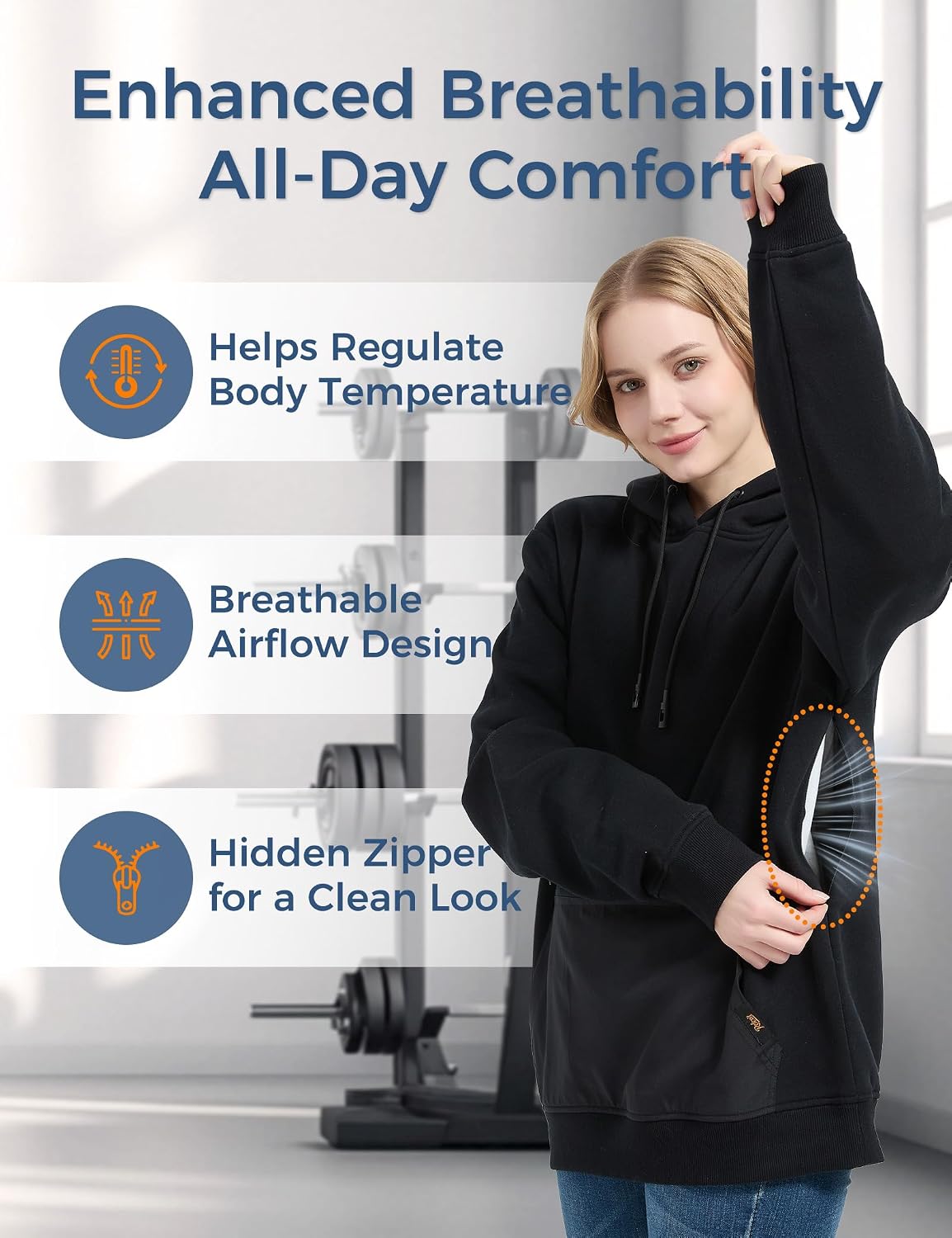 Travel Hoodie with Built-In Eye Mask for Airplane Breathable Comfort Pullover Sweatshirt Multiple Pockets Travel Hoodie with Built-In Eye Mask for Airplane Breathable Comfort Pullover Sweatshirt Multiple Pockets